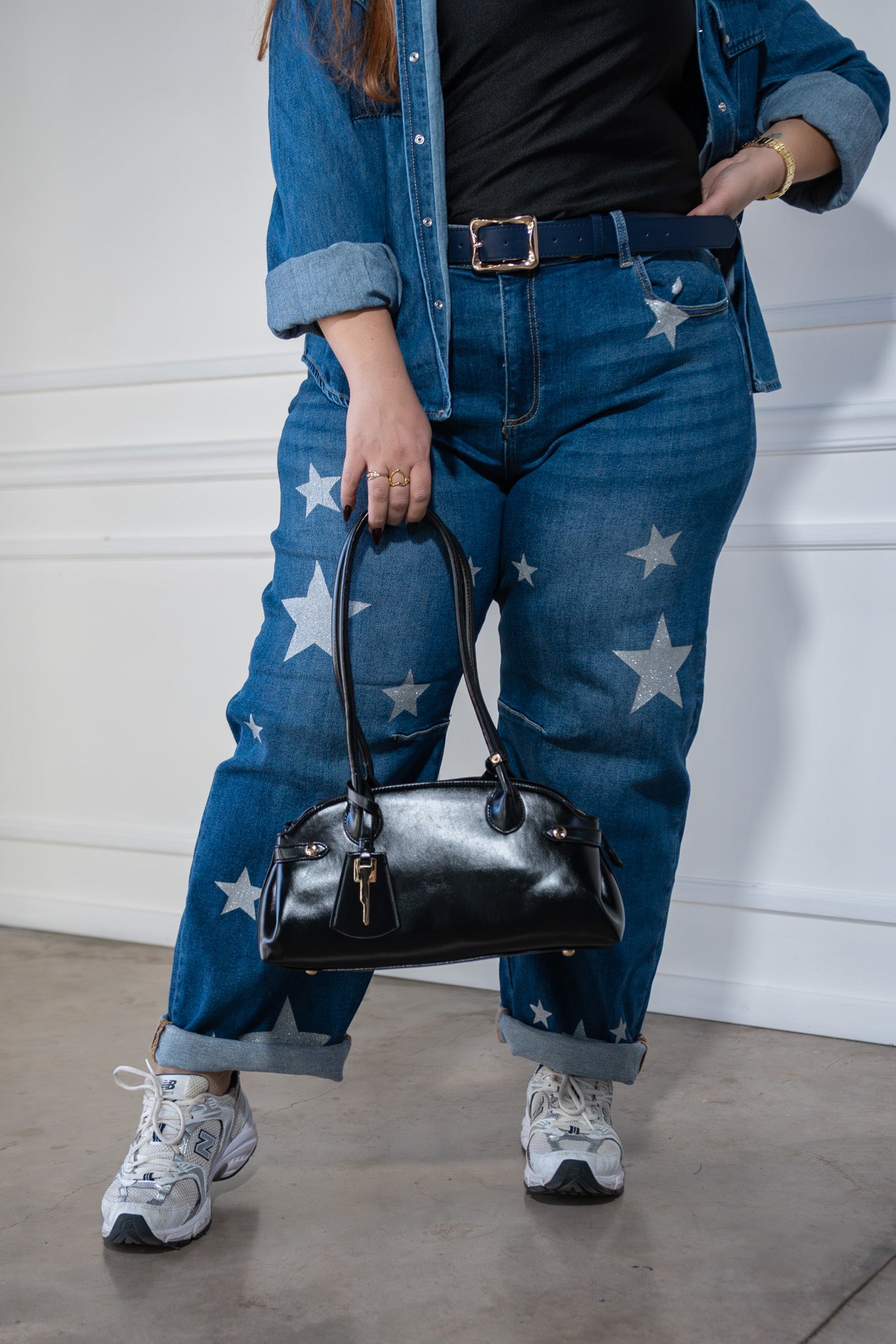 Jeans barrel estrellas osc