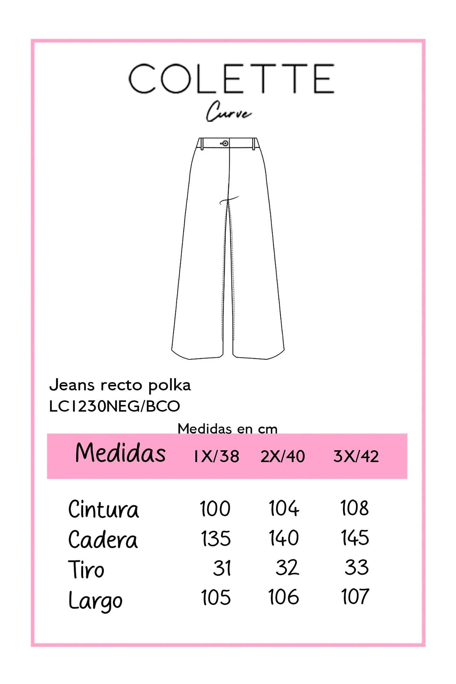 jeans Curvy Polka Dots Cintura Alta Blanco
