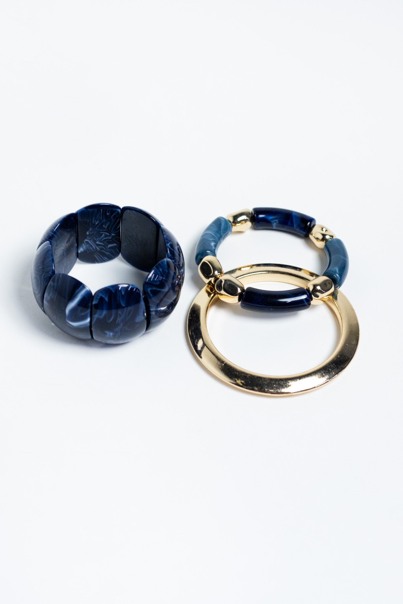 Set Pulsera Acrilica Carey Azul