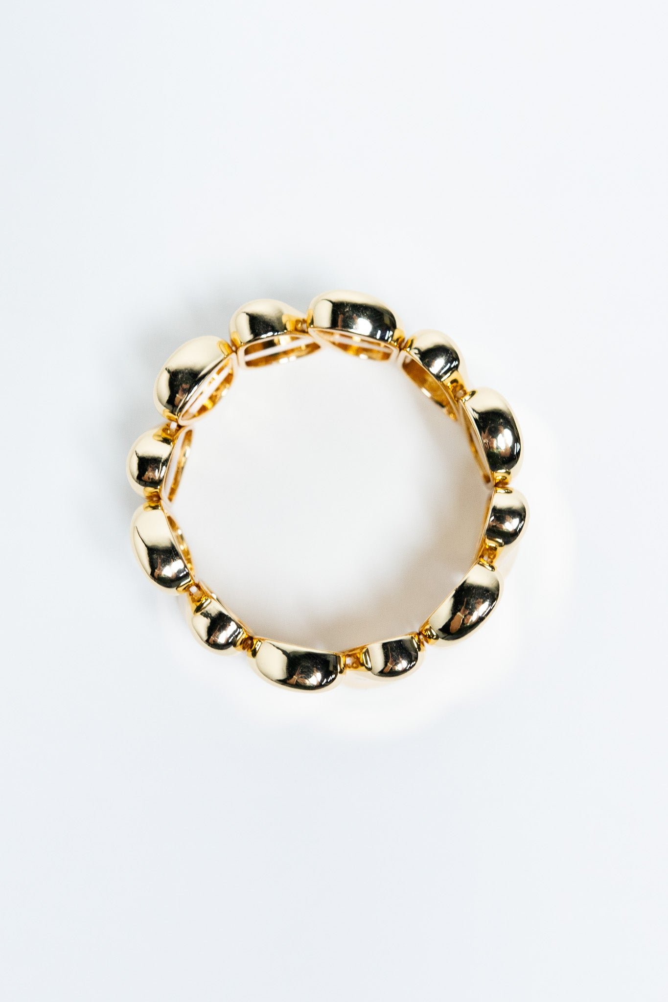 Pulsera Elastica Piezas Ovaladas Dorada