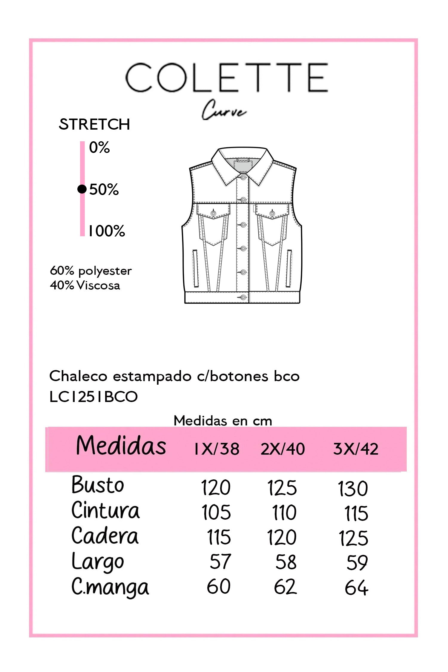 Chart de medidas LC1251BCO