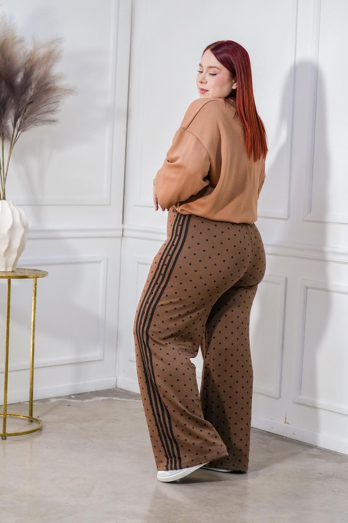 Suéter Curvy Punto Manga Globo Beige