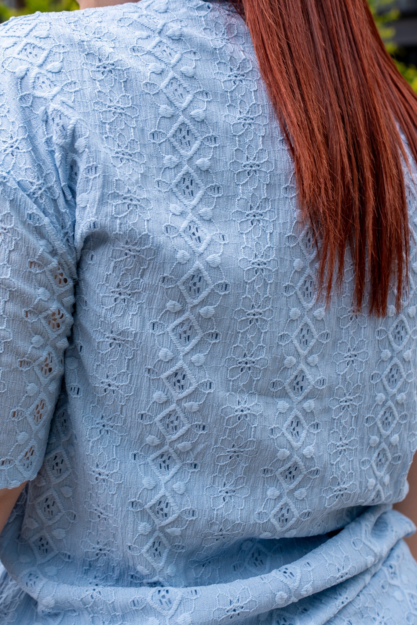 Set Blusa y Pantalon Curvy Algodon con Bordado Azul