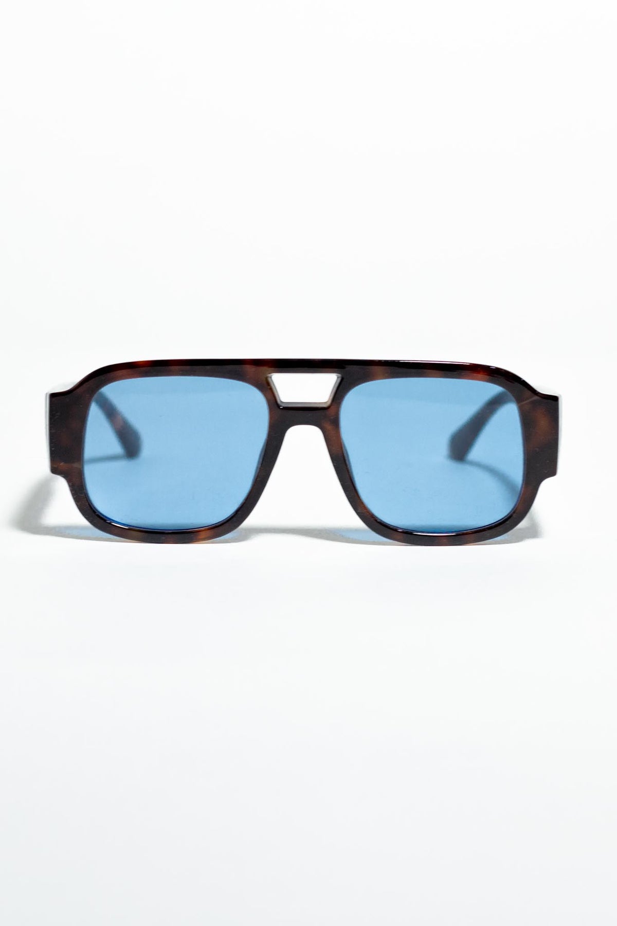Lentes de Sol con Armazón Grueso Azul-print para Mujer