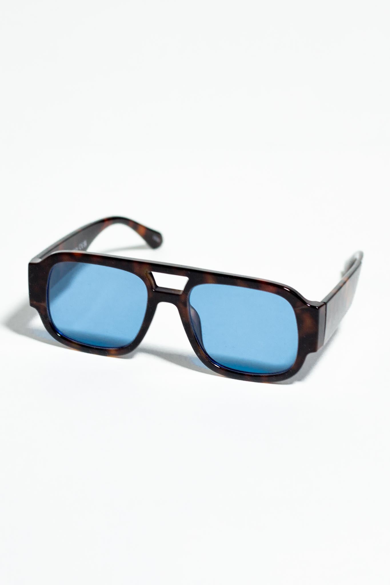 Lentes de Sol con Armazón Grueso Azul-print para Mujer