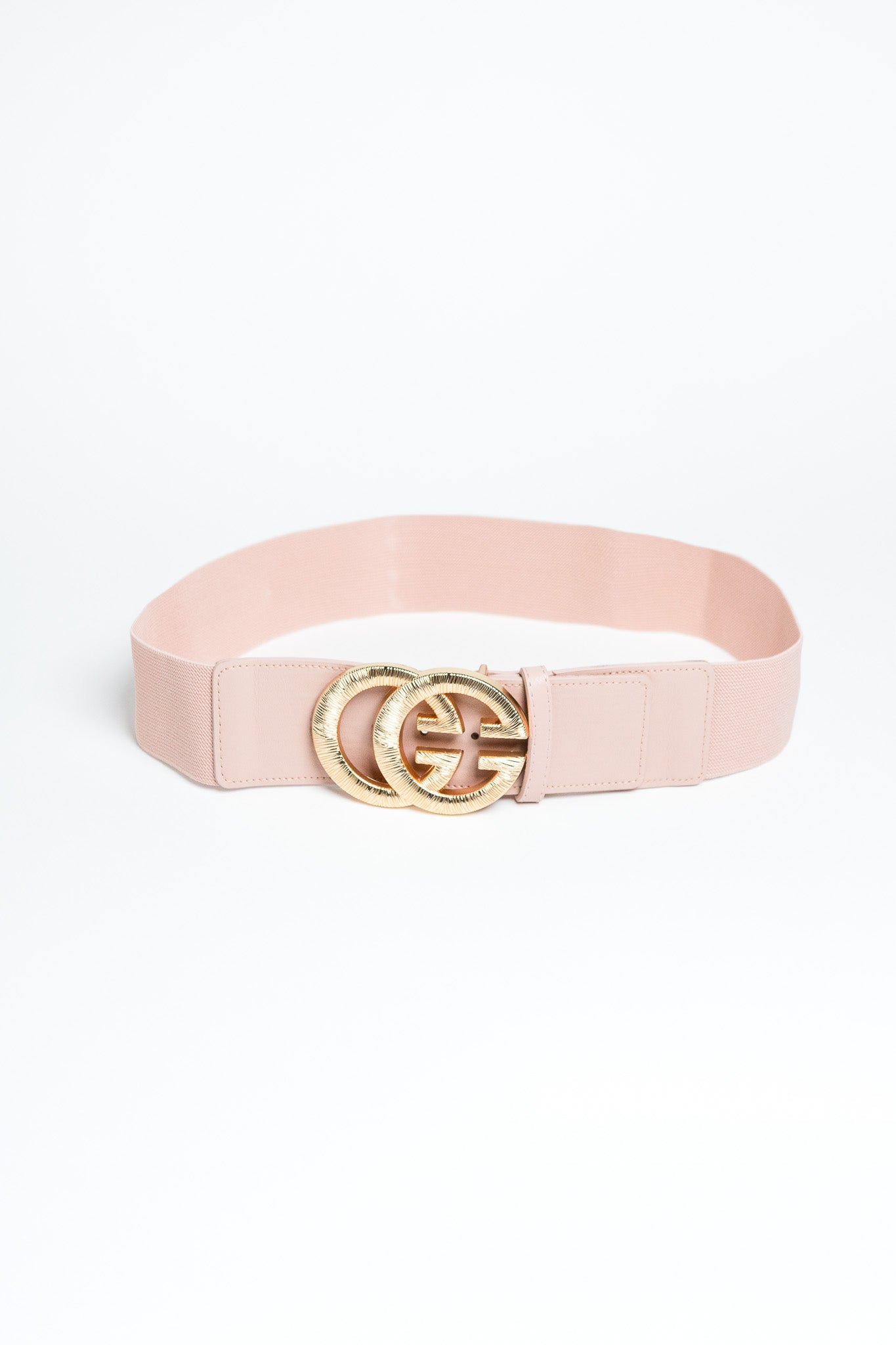 Cinto Plus-Friendly Elástico Hebilla Dorada Rosa Ancho