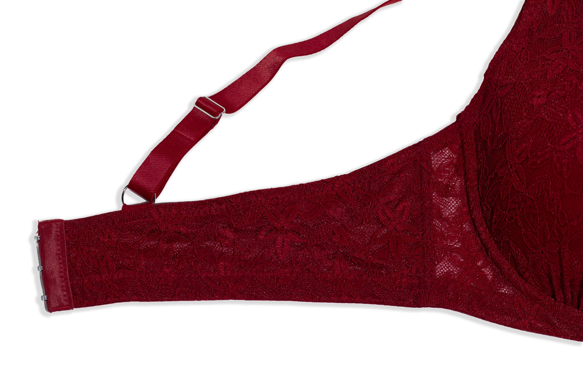 Brassier Curvy de Encaje Tinto
