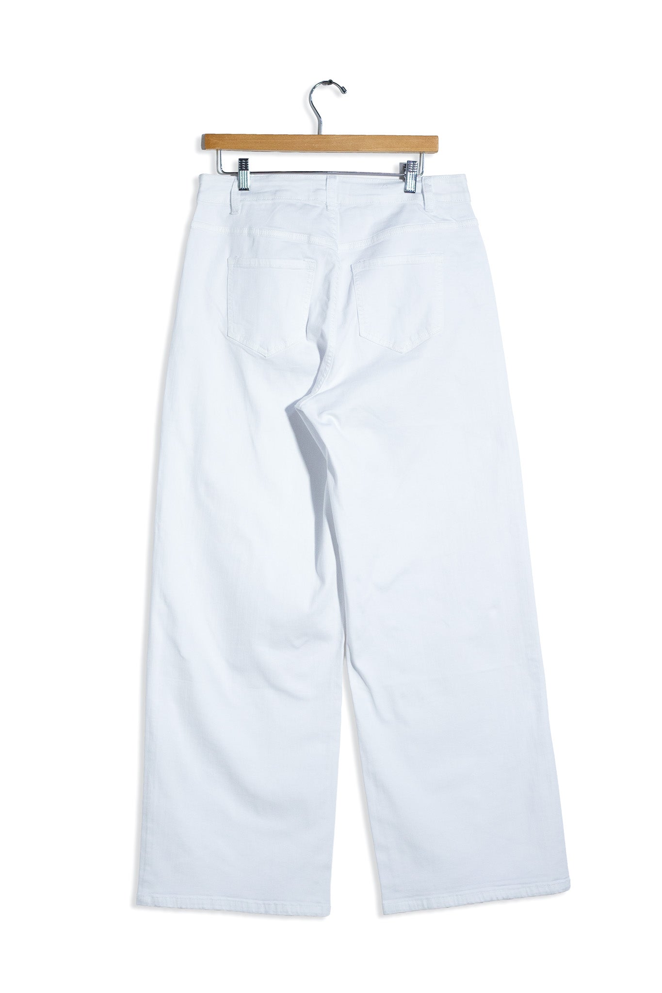 Jeans Wide Leg Liso Blanco Plus Size para Mujer