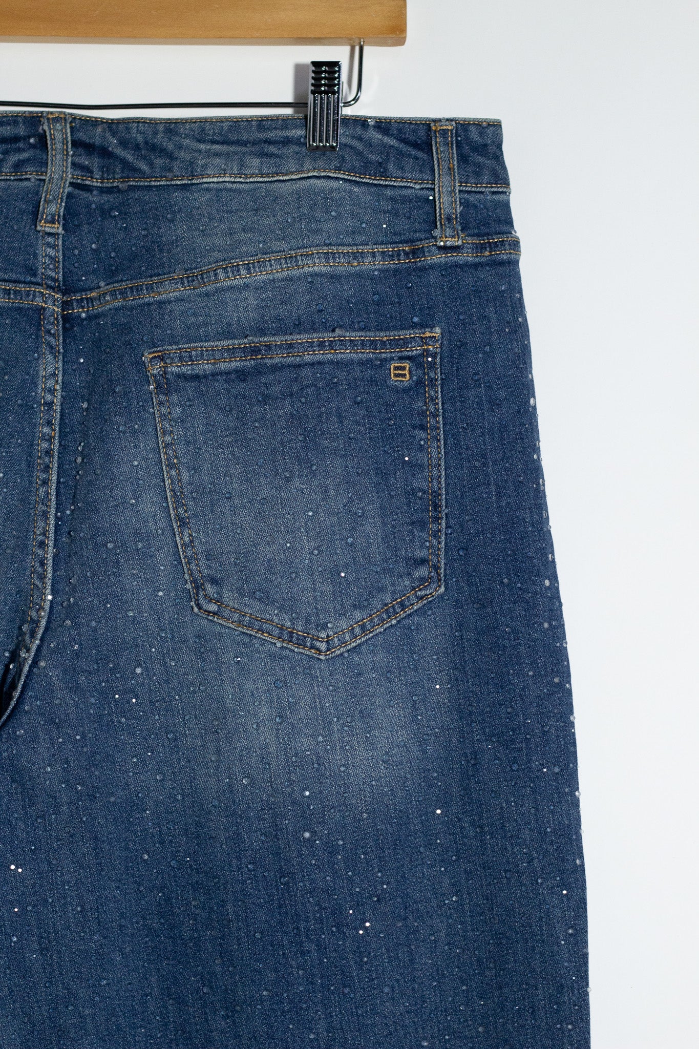Jeans Recto Brillos Curvy Oscuro