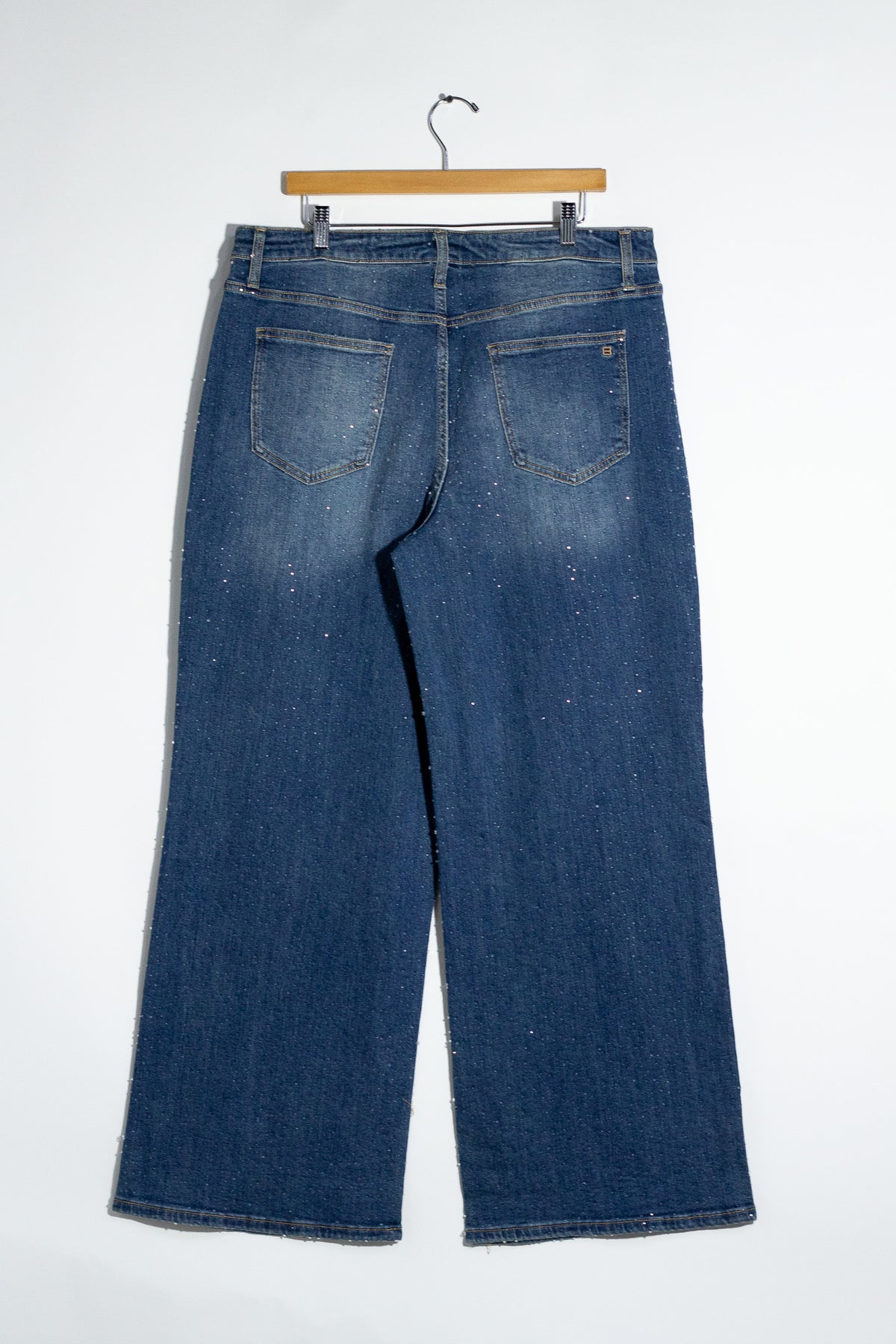 Jeans Recto Brillos Curvy Oscuro