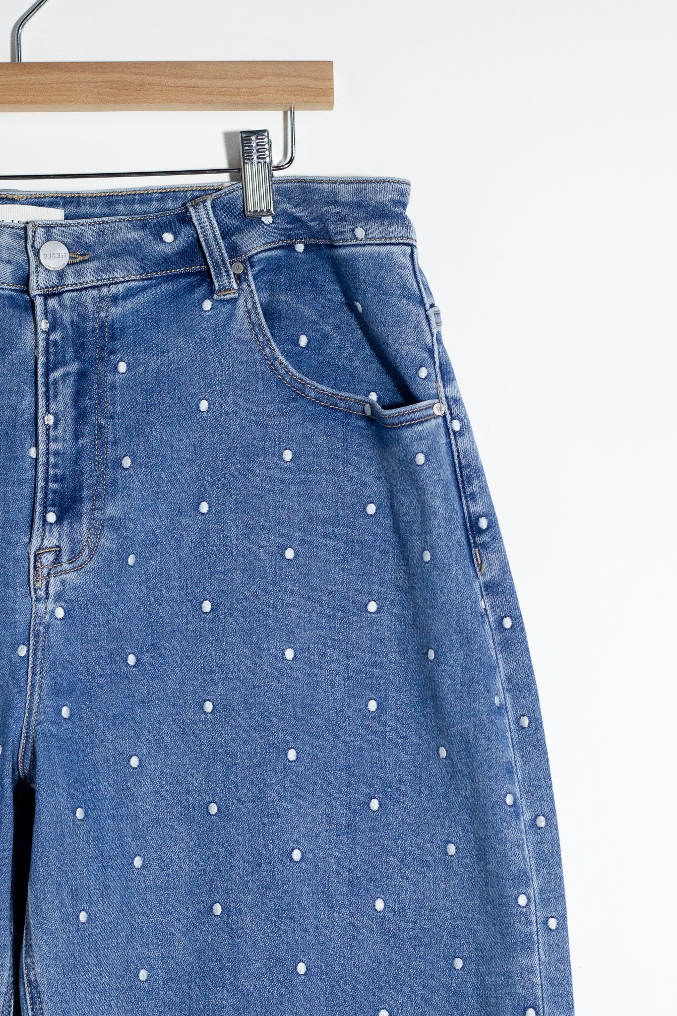 Jeans Crop Barrel Polka Dot Curvy Claro