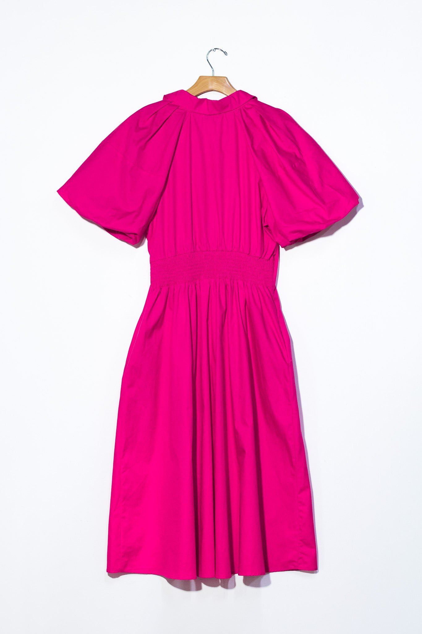 pink midi dress with zipper