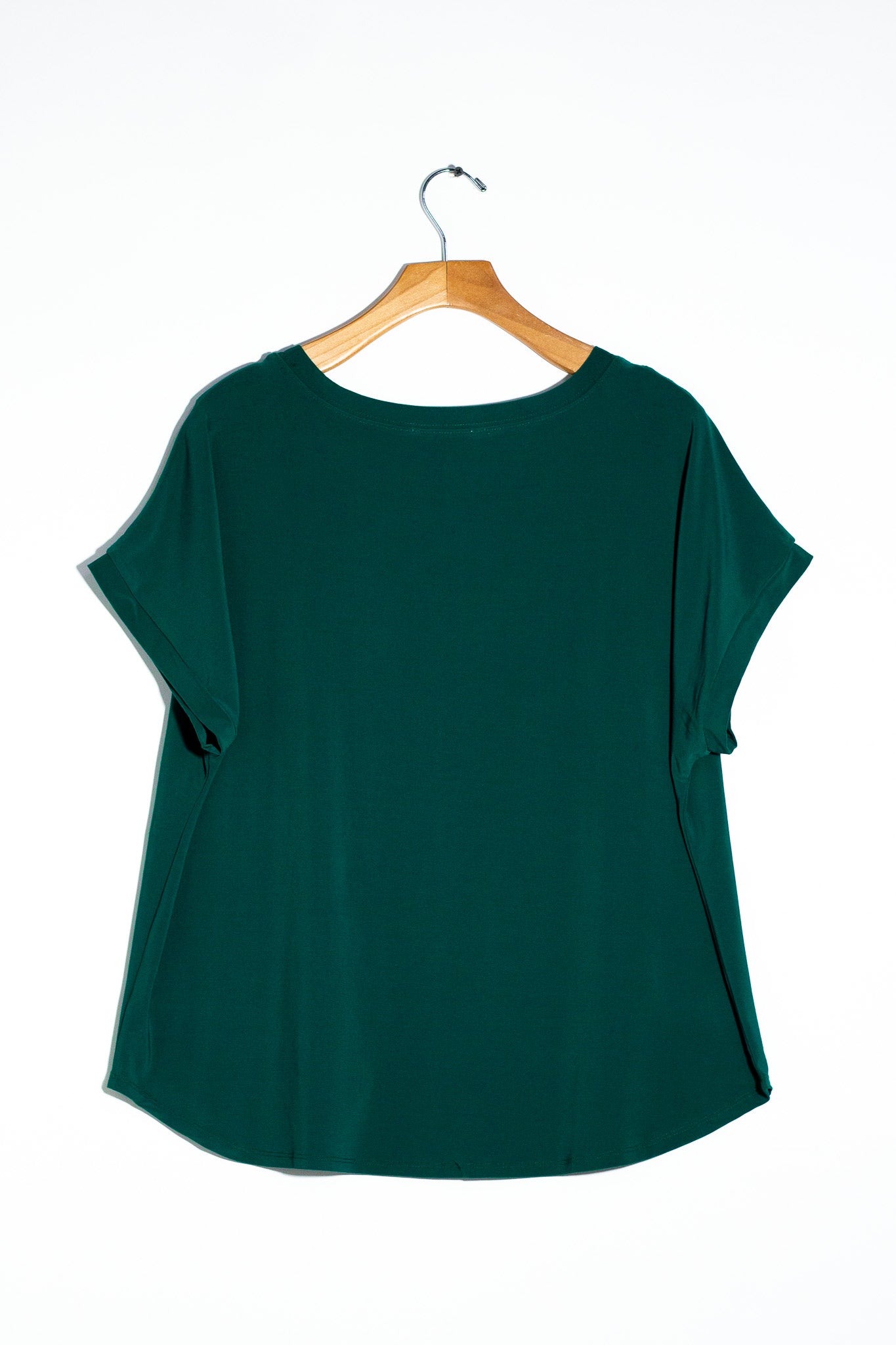 Blusa curvy licra cuello redondo manga corta verde