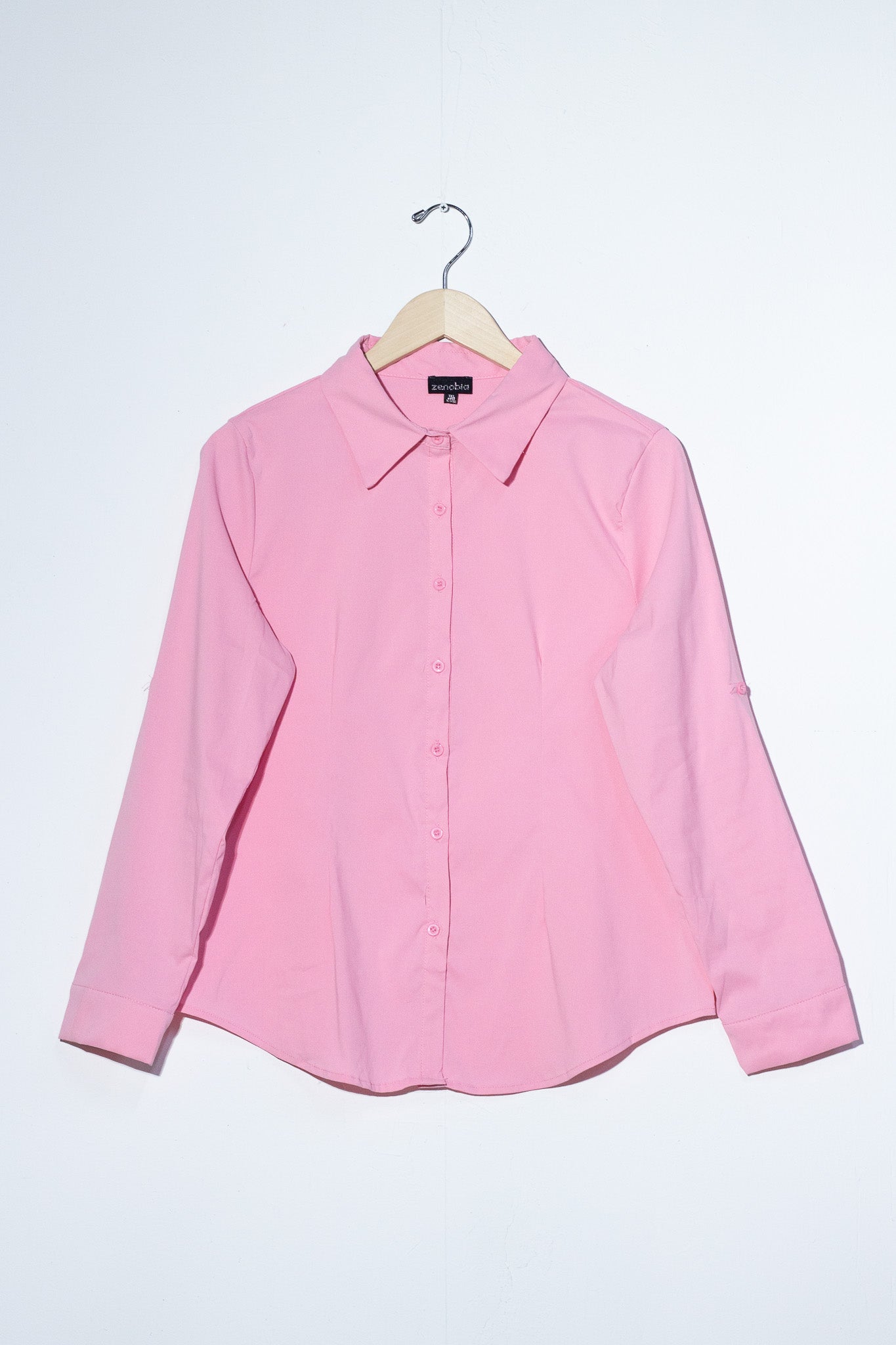 Camisa lisa c/pinzas popelina