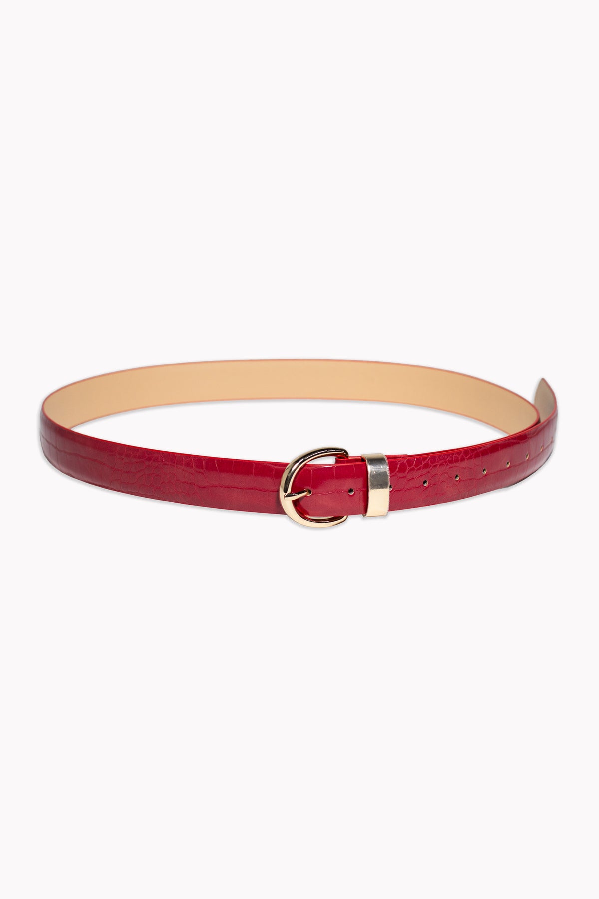 Cinto Panta Capitoneado Rojo para Mujer