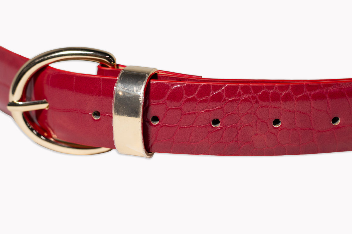 Cinto Panta Capitoneado Rojo para Mujer