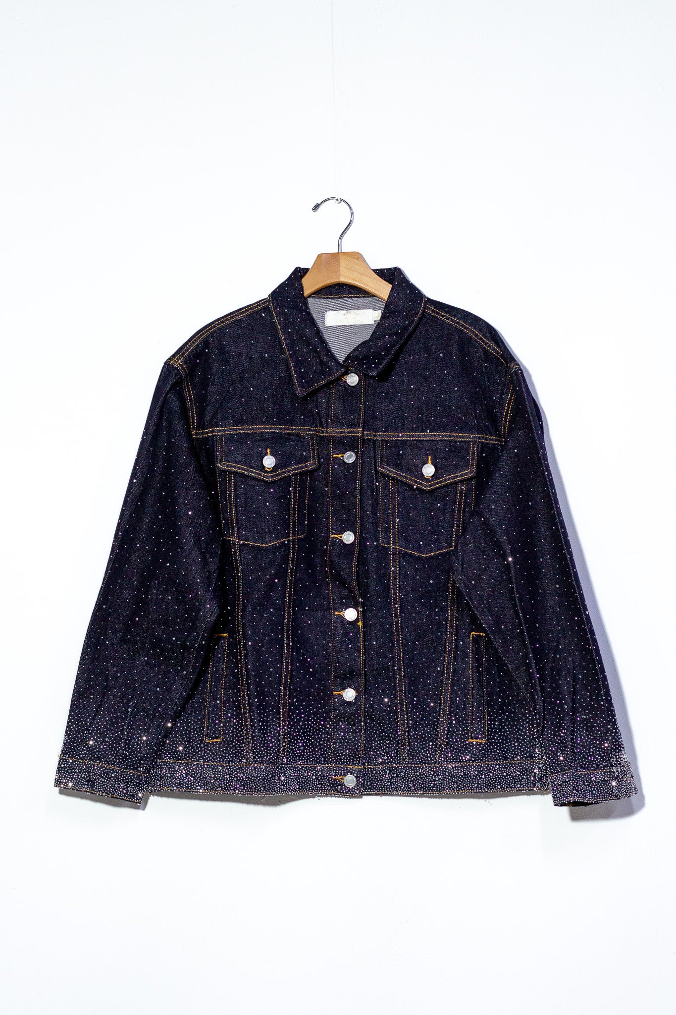 Chamarra denim piedras osc