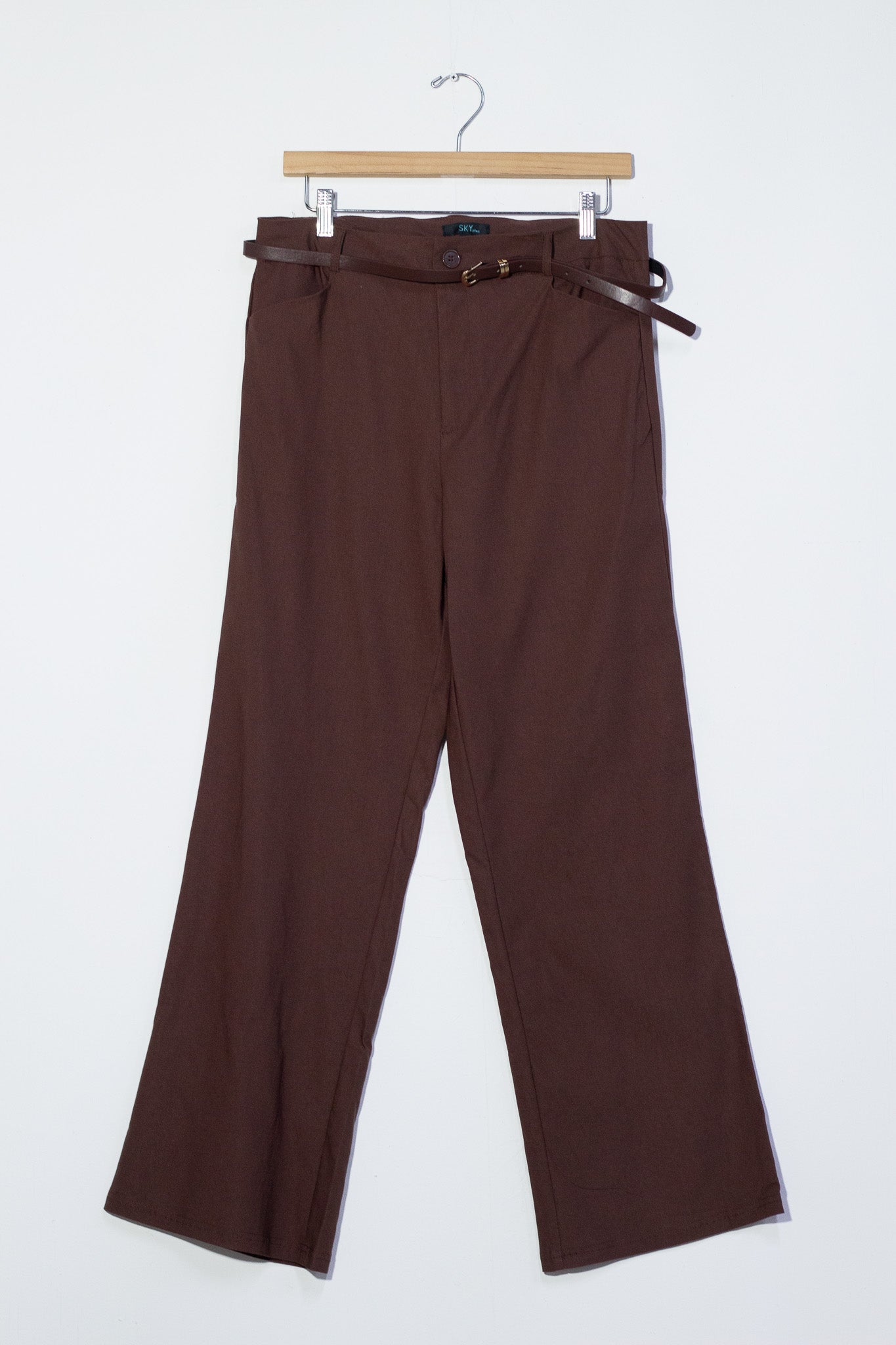 Pantalon de vestir cafe con cinto