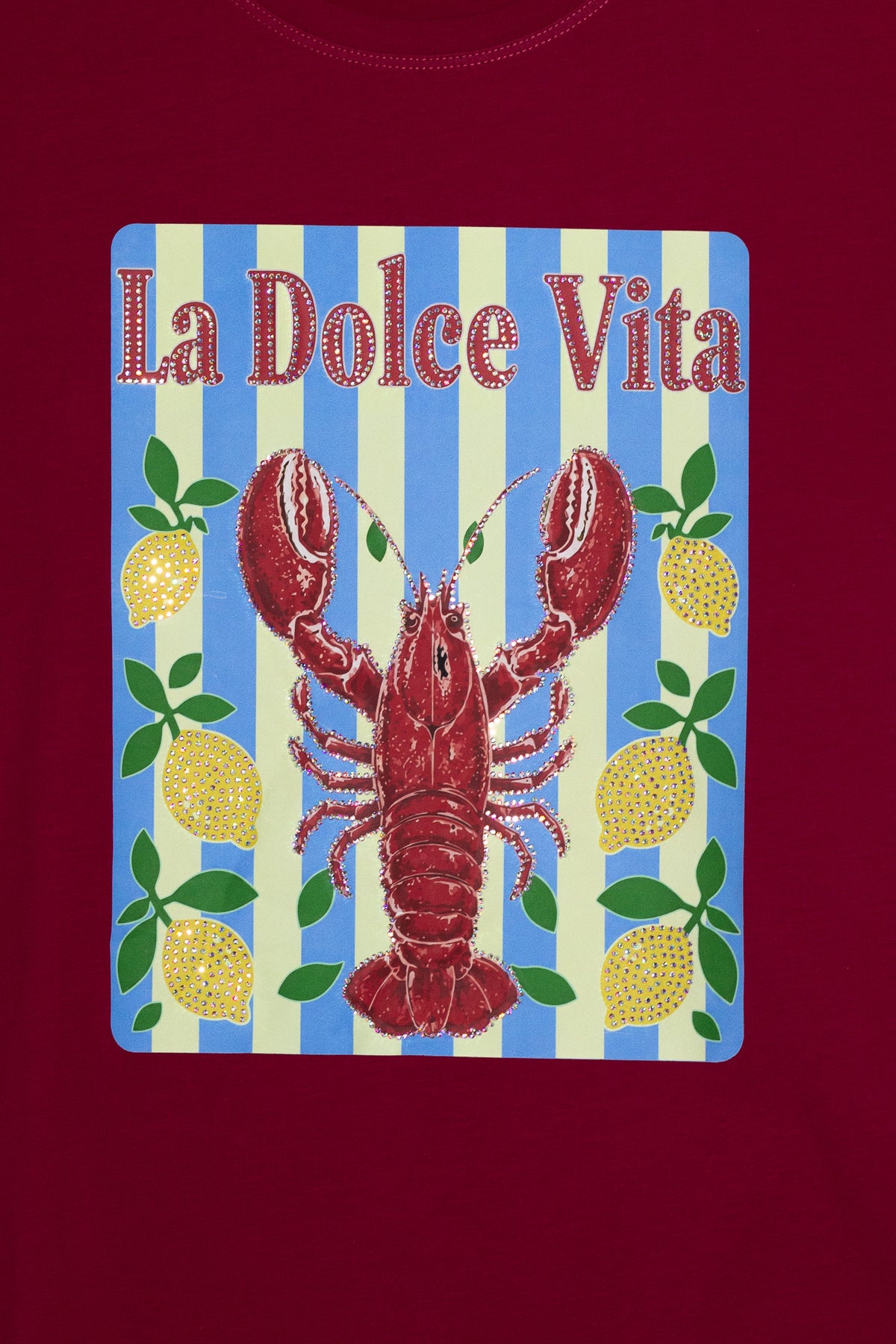 Playera Curvy La Dolce Vita Langosta Vino