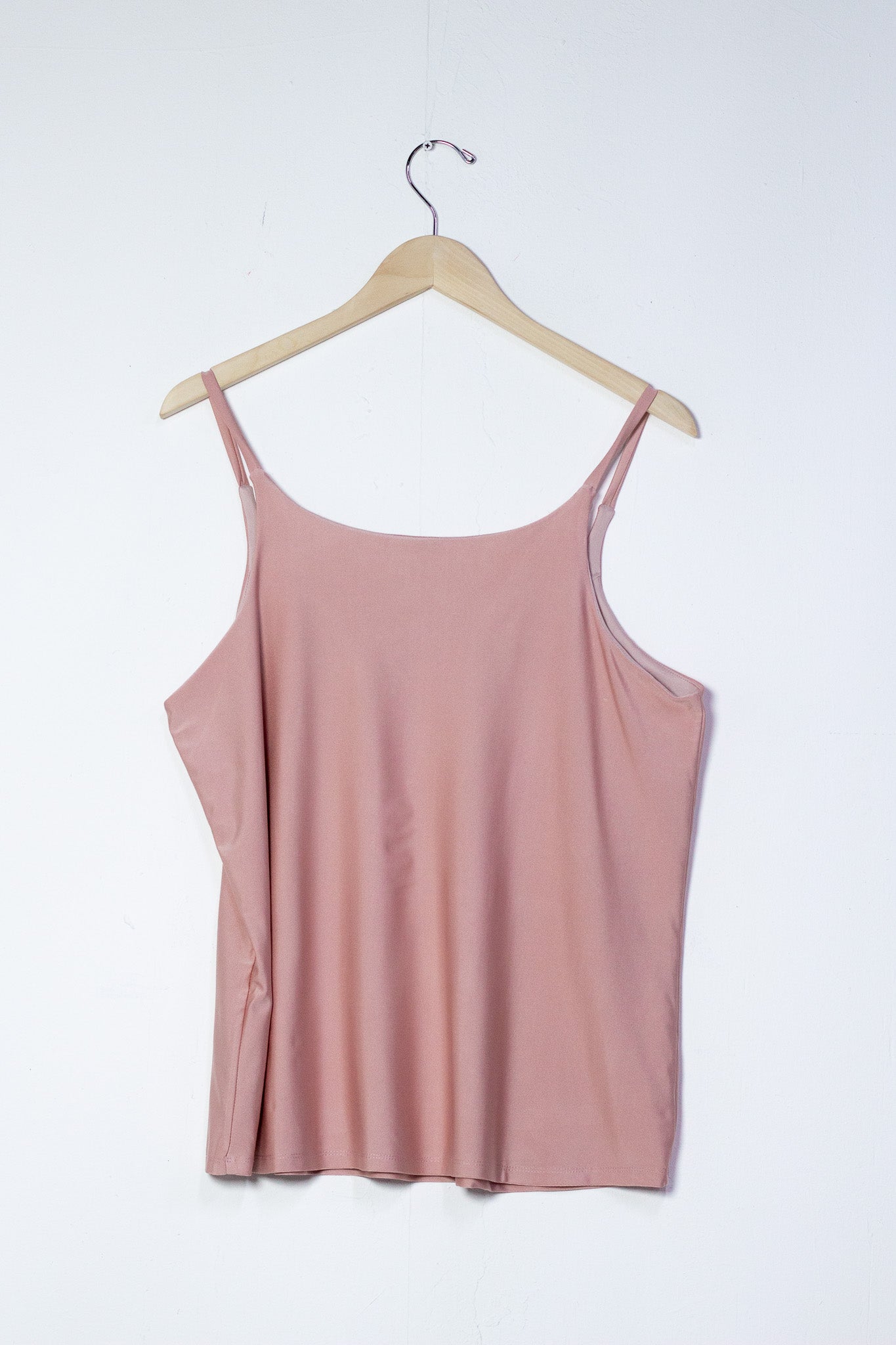 Pink satin tank top