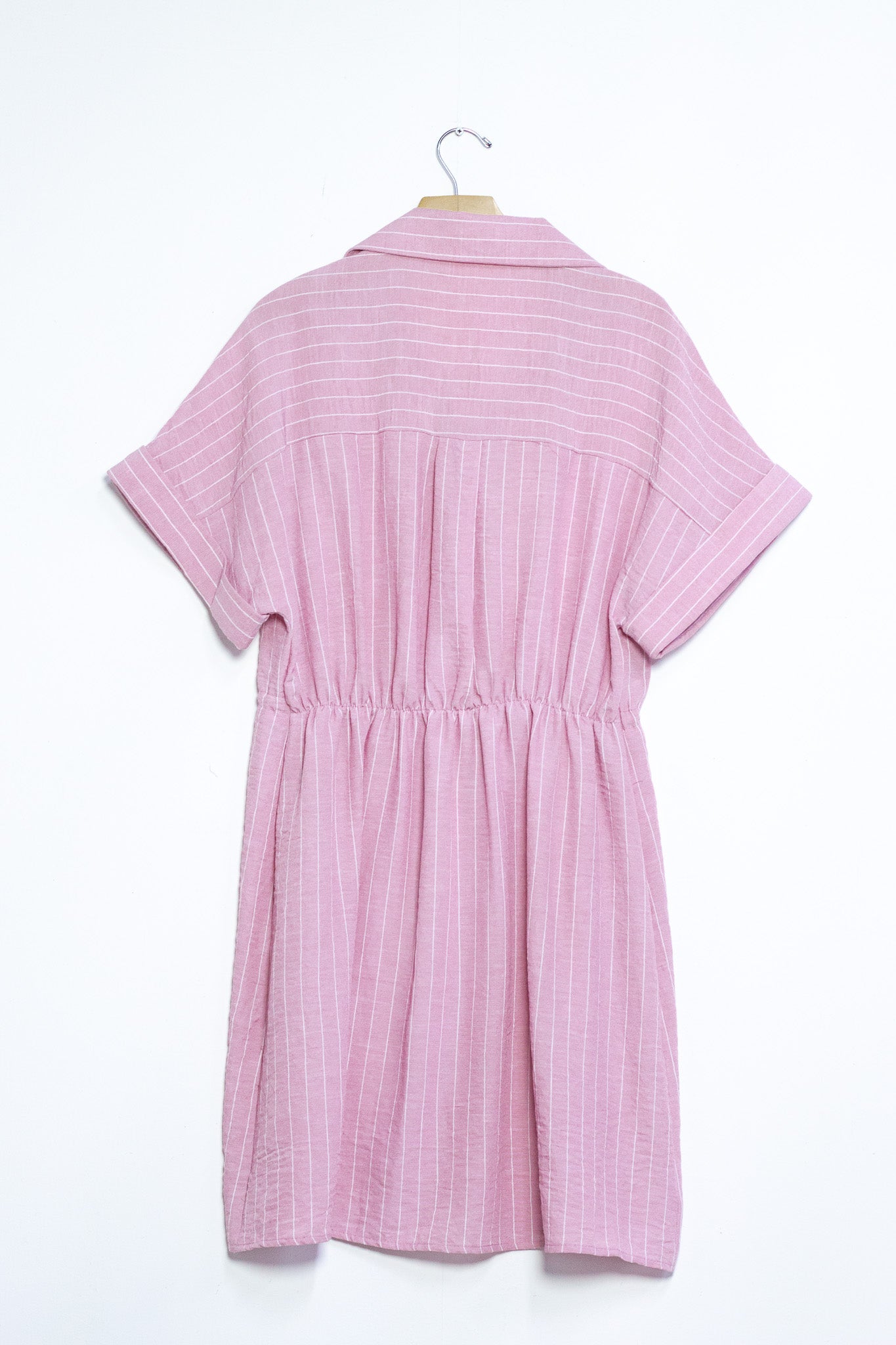 Vestido Curvy Camisero Rayas Cintura Elástica Fresco Versátil