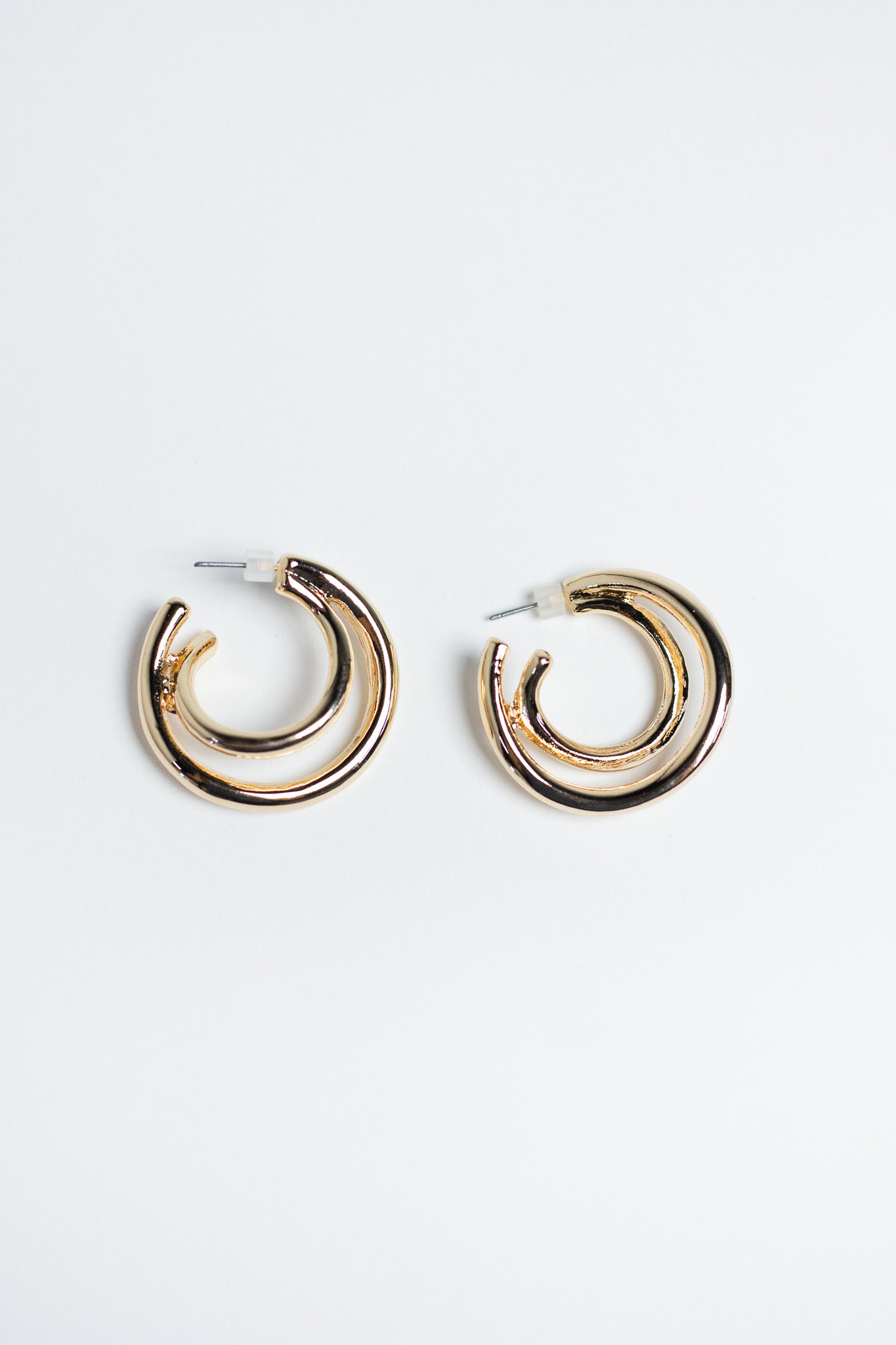 Arracada doble irregular Chic Doradas