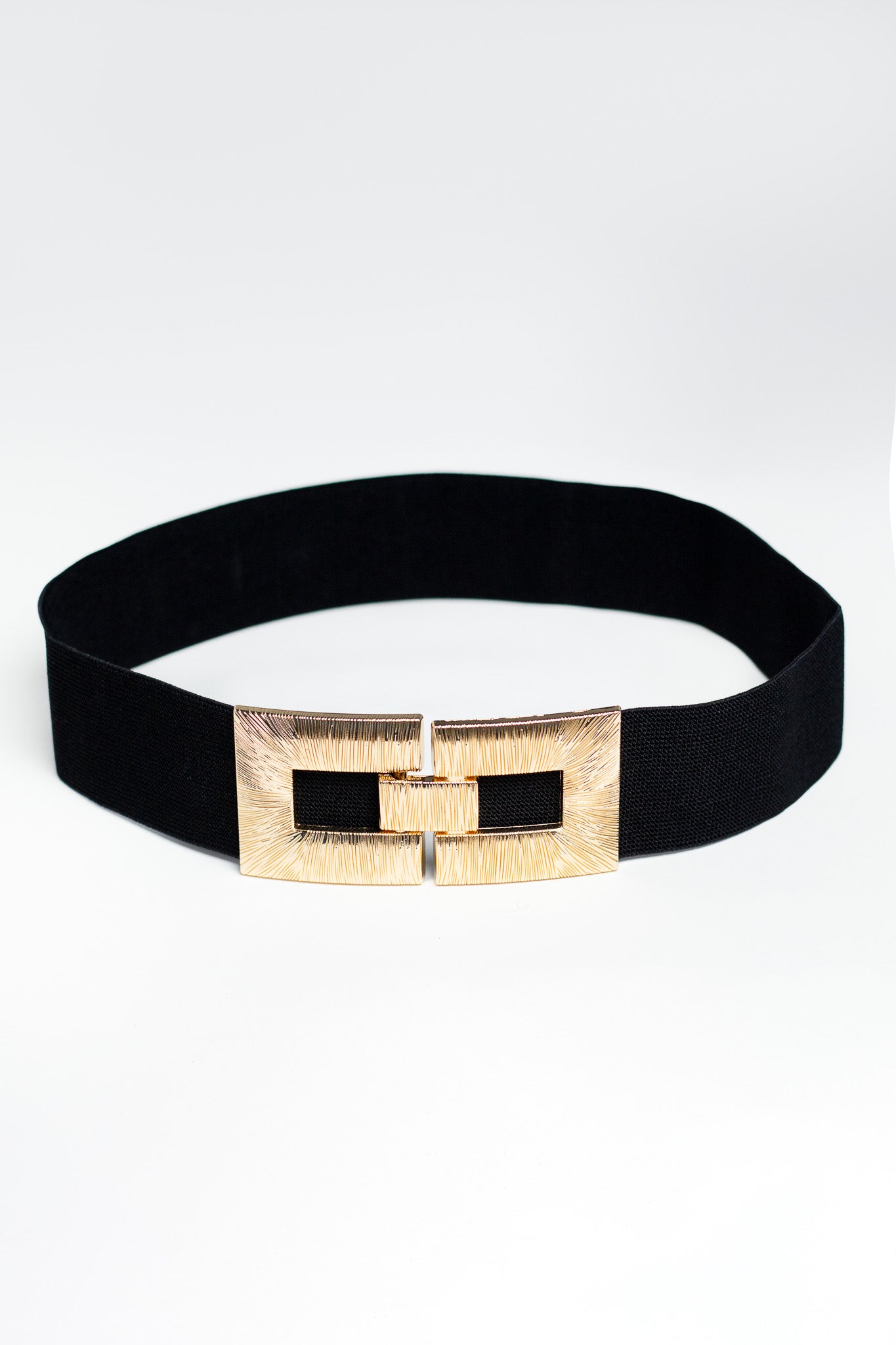 Cinto elastico hebilla cuadro negro