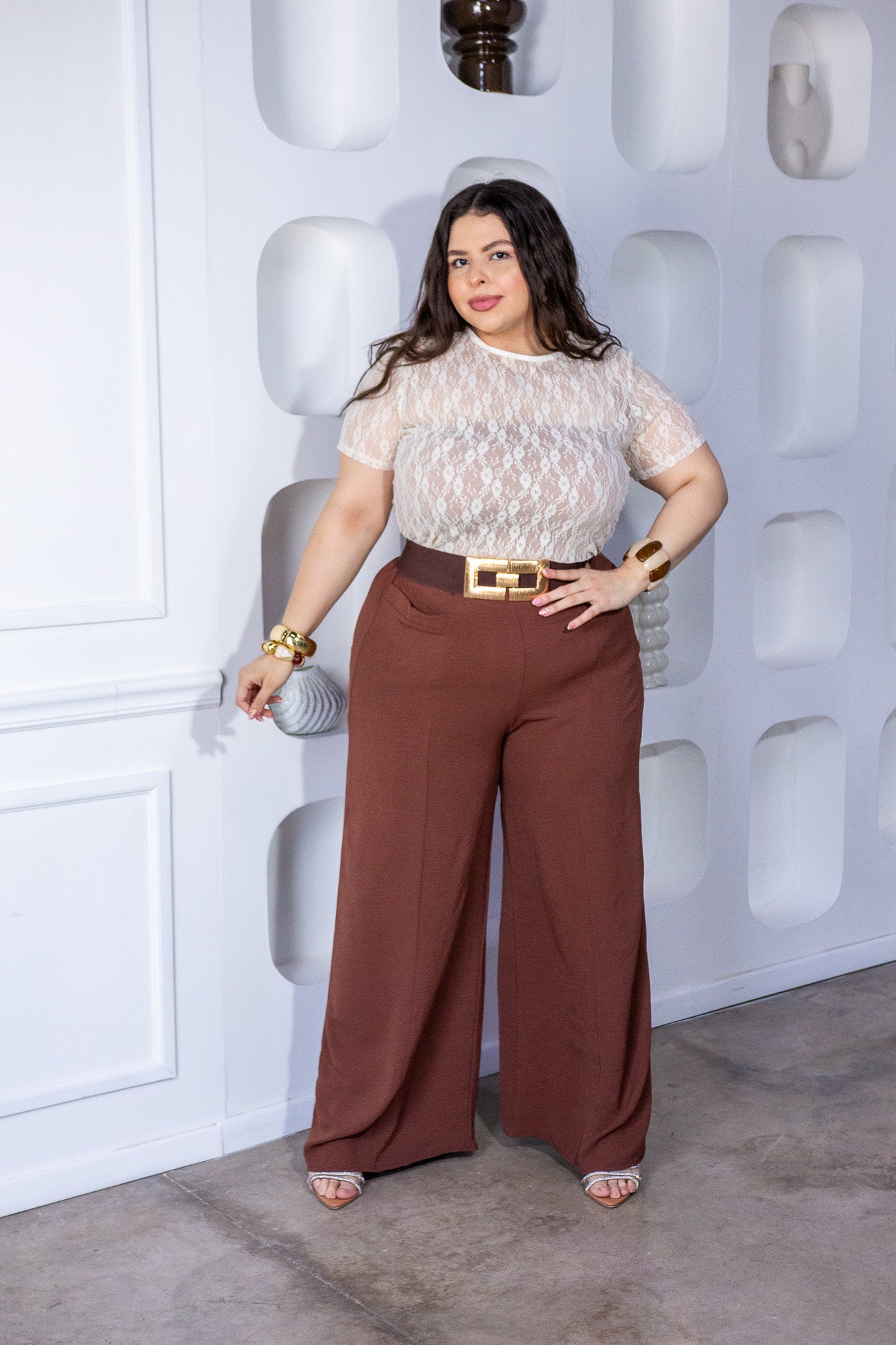 Pantalón Curvy Palazzo Cintura Alta