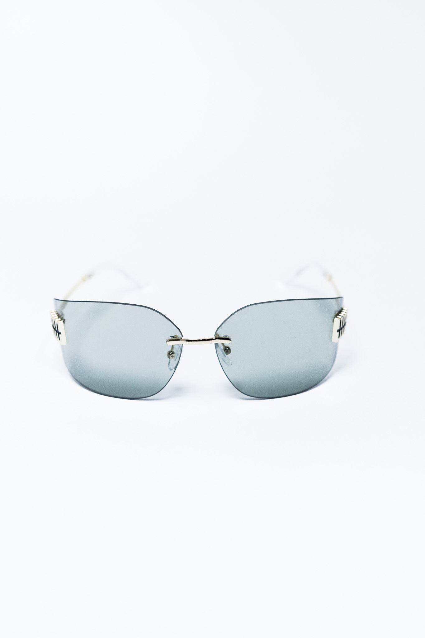 Lentes Sol Curvy-Friendly Rimless Verde Humo Inspired