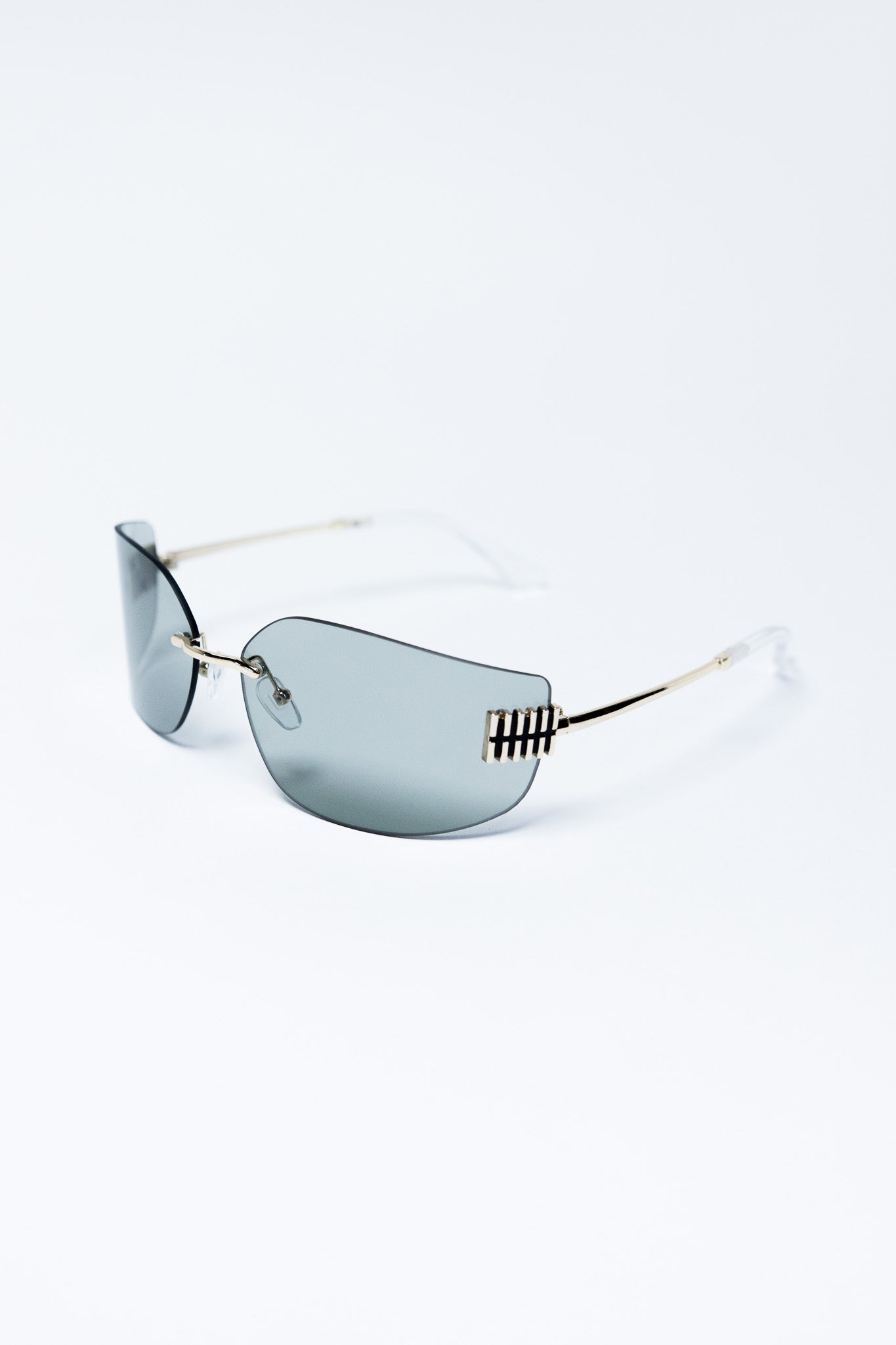 Lentes Sol Curvy-Friendly Rimless Verde Humo Inspired