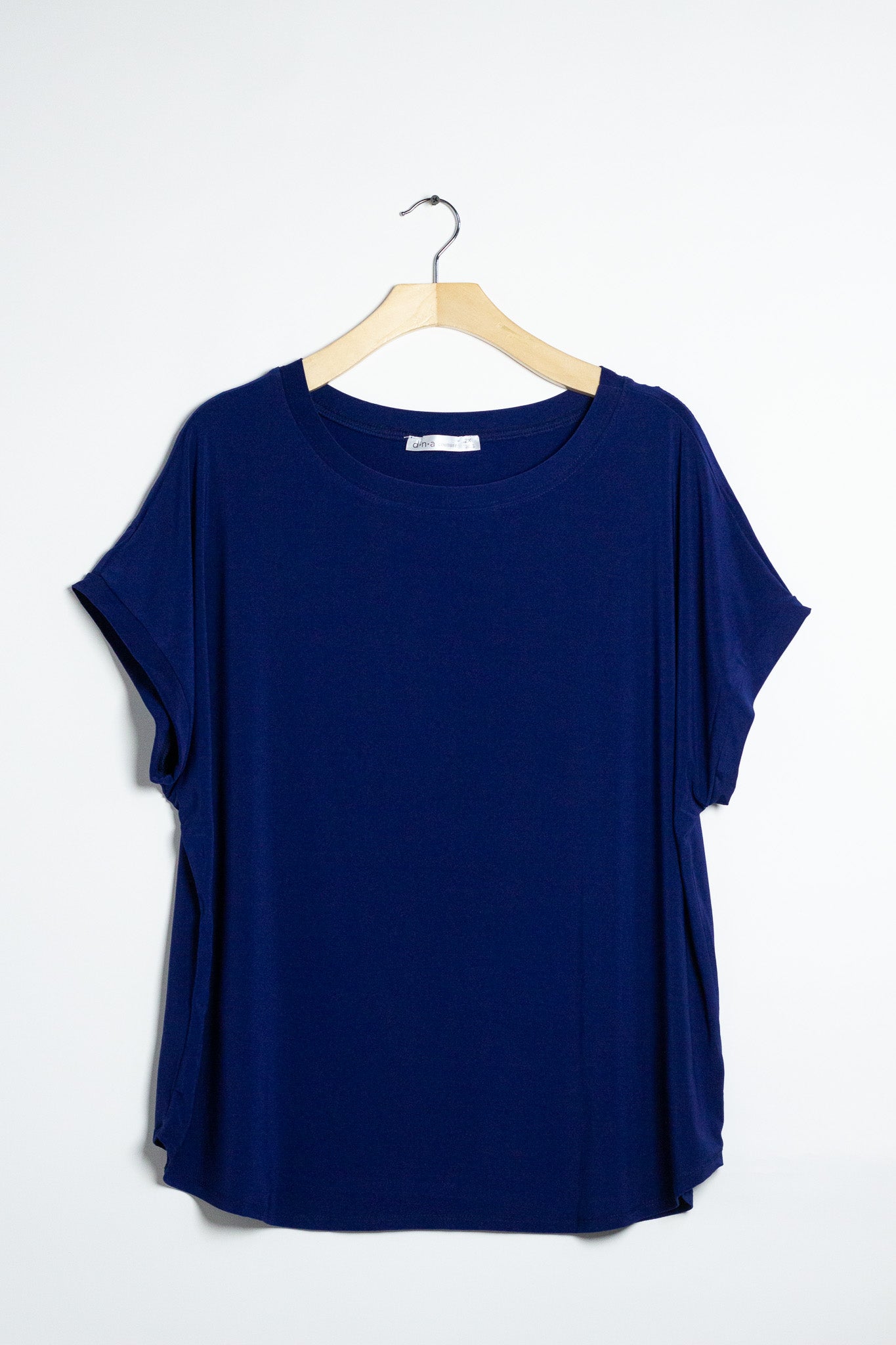 Blusa Curvy Licra Cuello Redondo Manga Corta Azul Cobalto