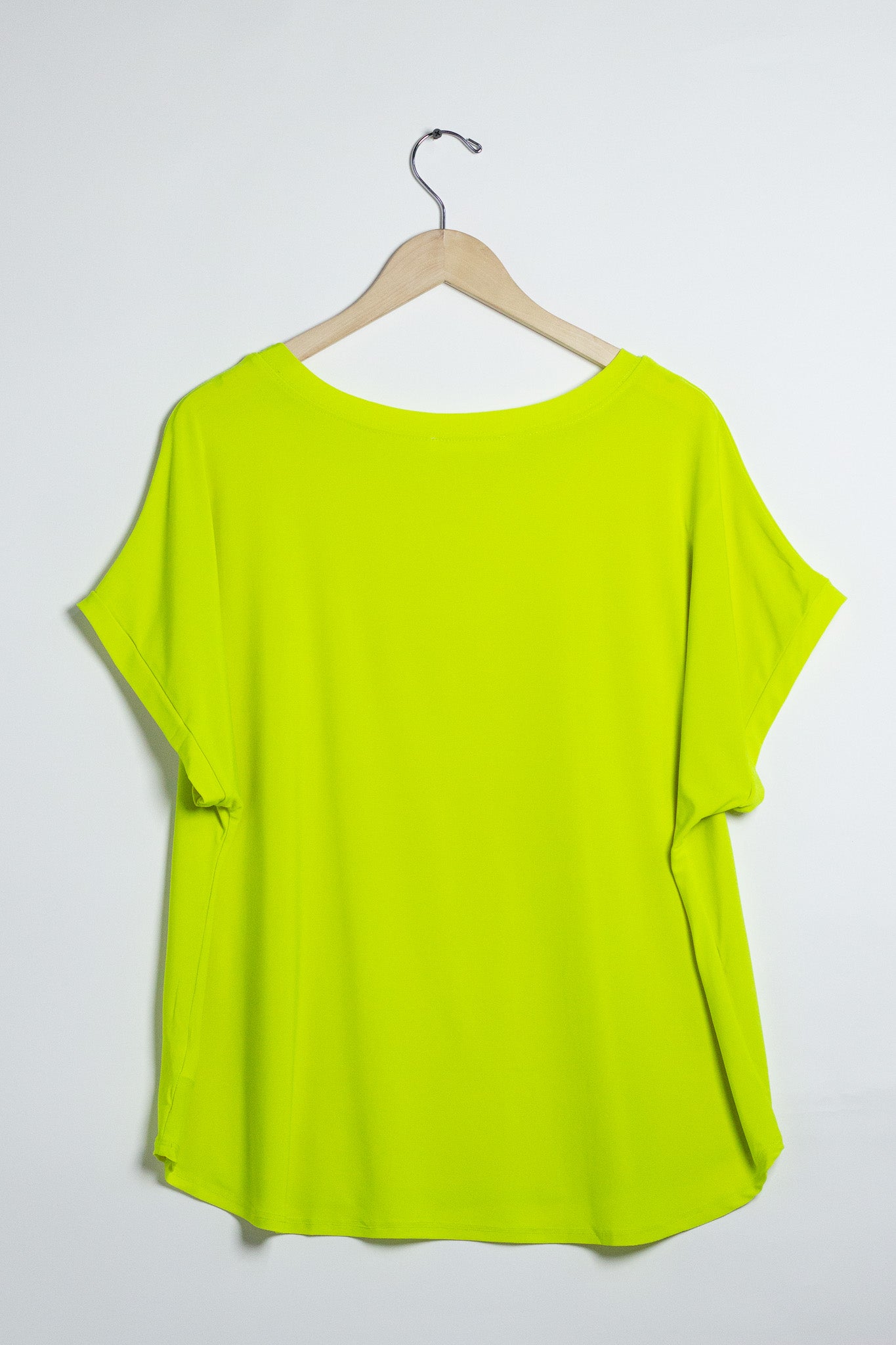 Blusa Curvy Licra Cuello Redondo Manga Corta Amarillo Limón