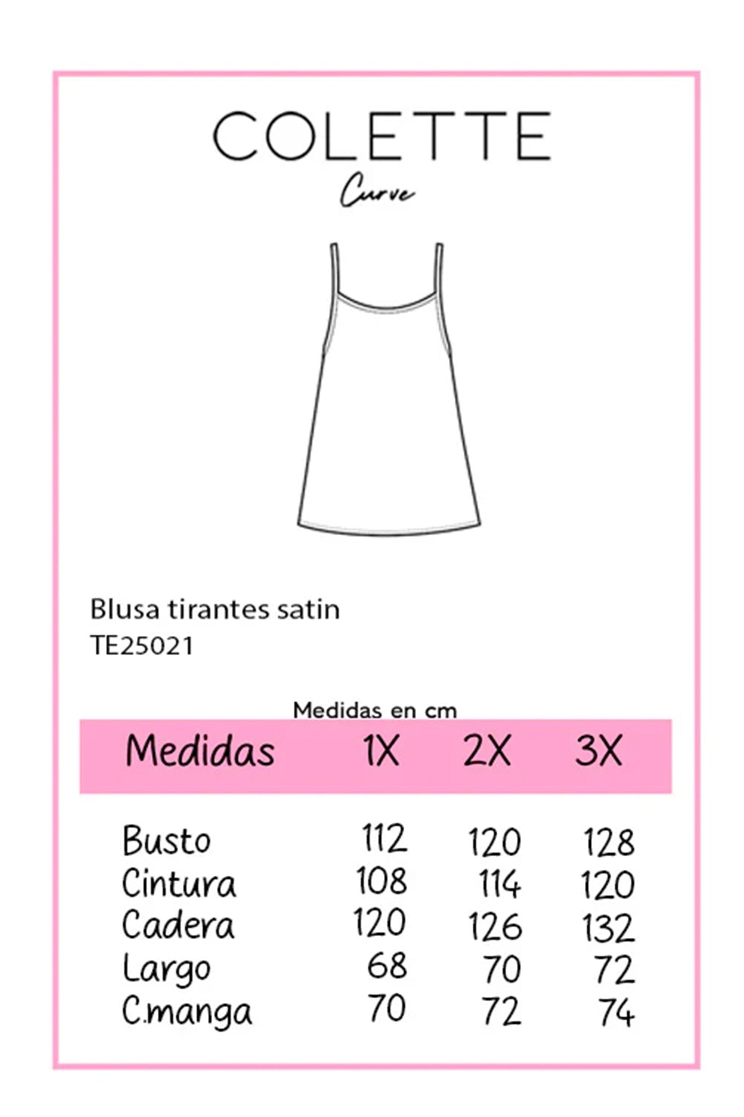 Blusa satin tirantes beige