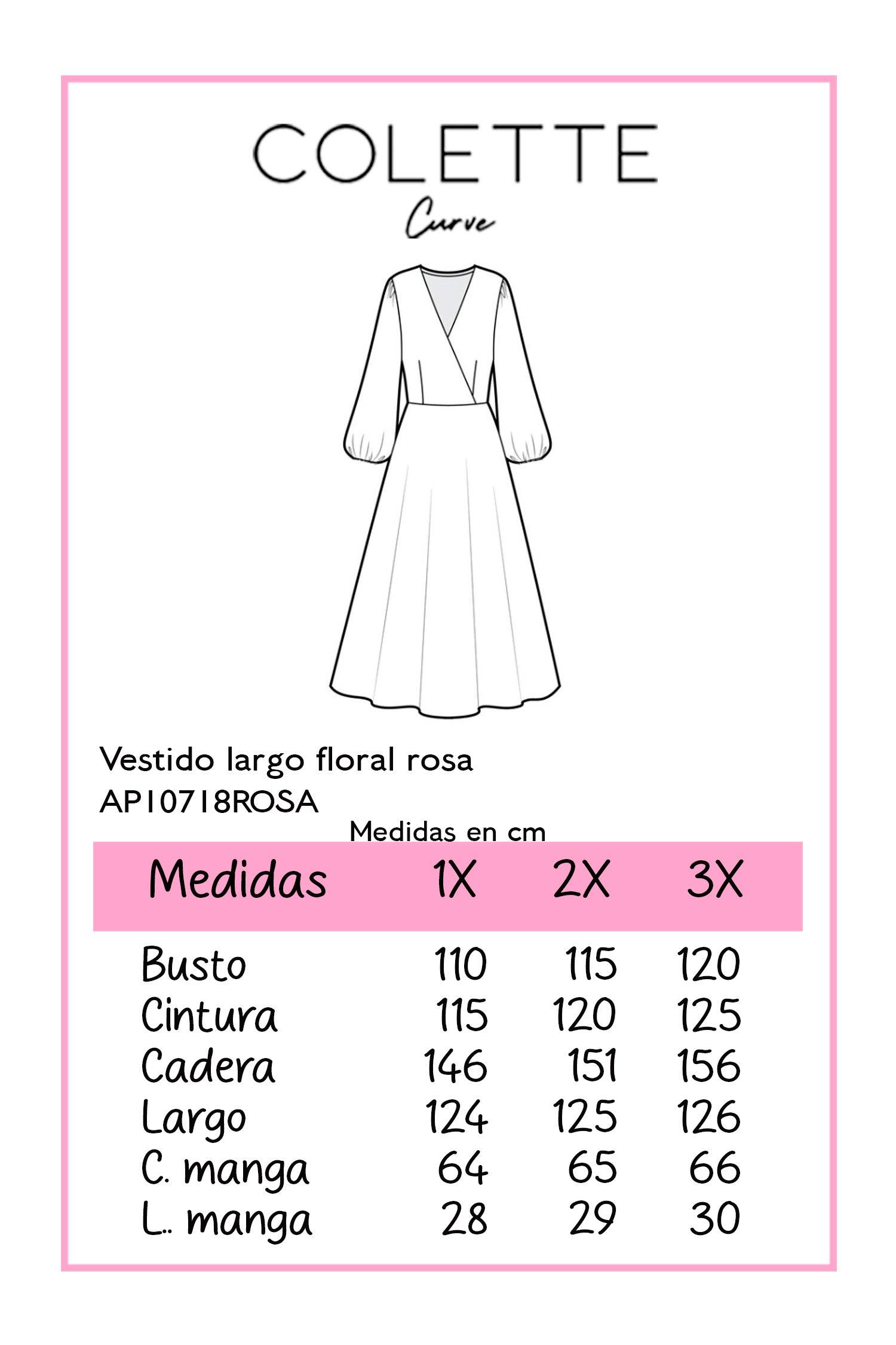 Vestido largo floral rosa