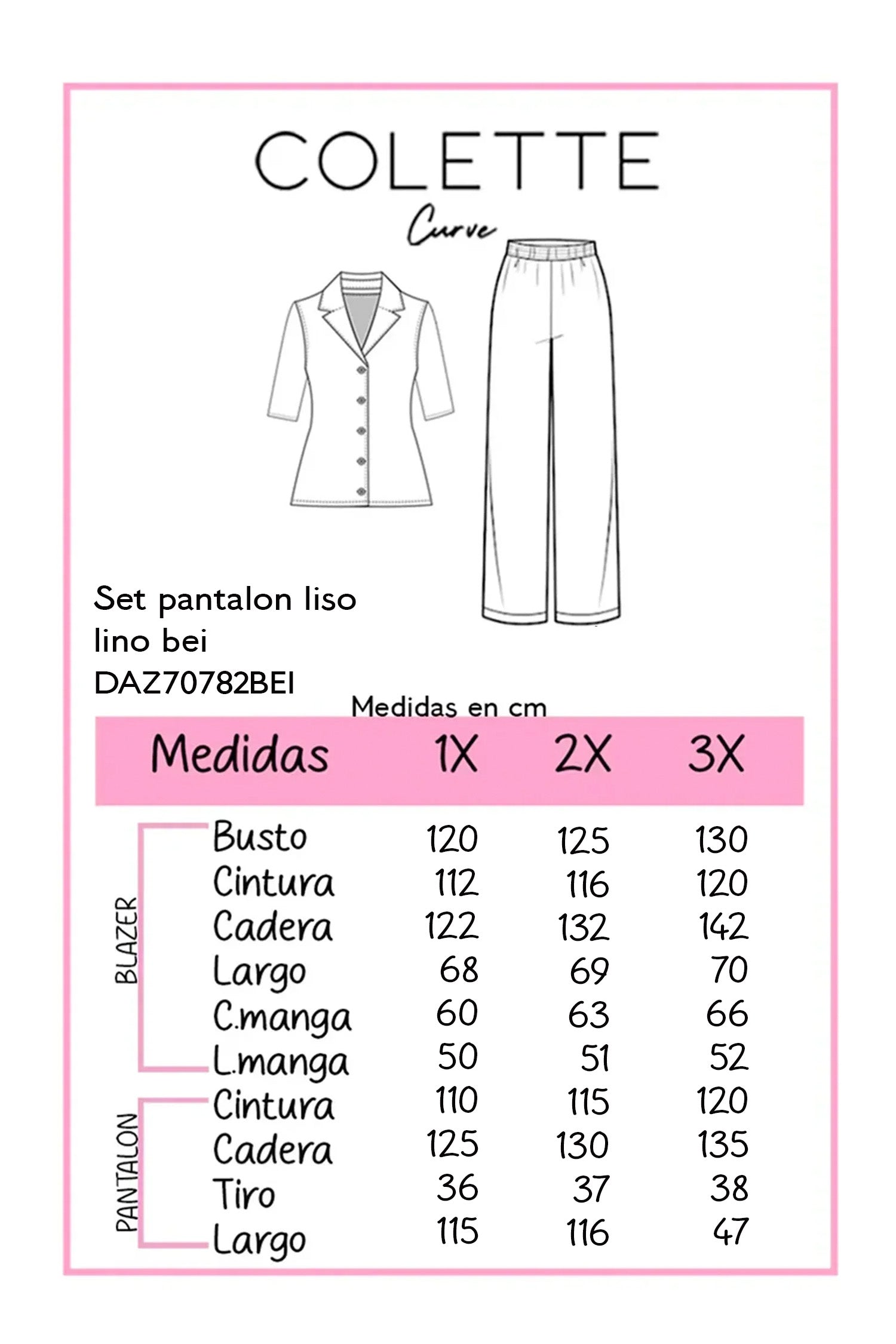 Conjunto Curvy Blazer y Pantalón Lino Minimalista Elegante