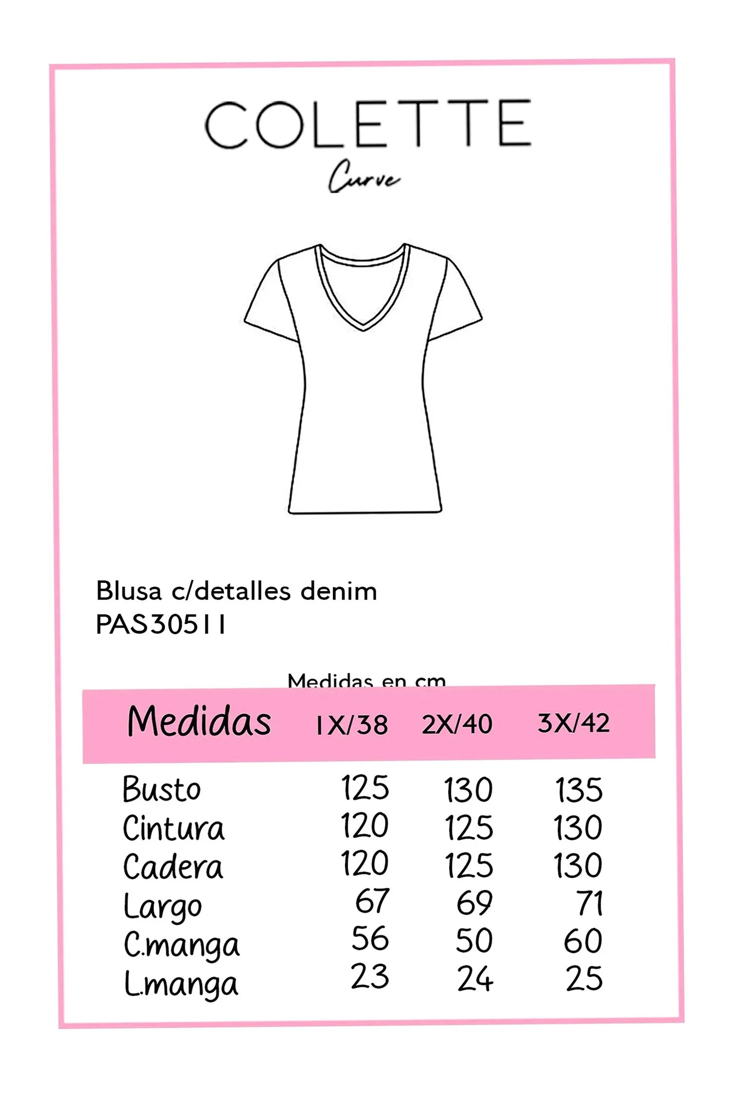 Blusa Curvy con Bolsillo Denim y Charms Dorados Blanco