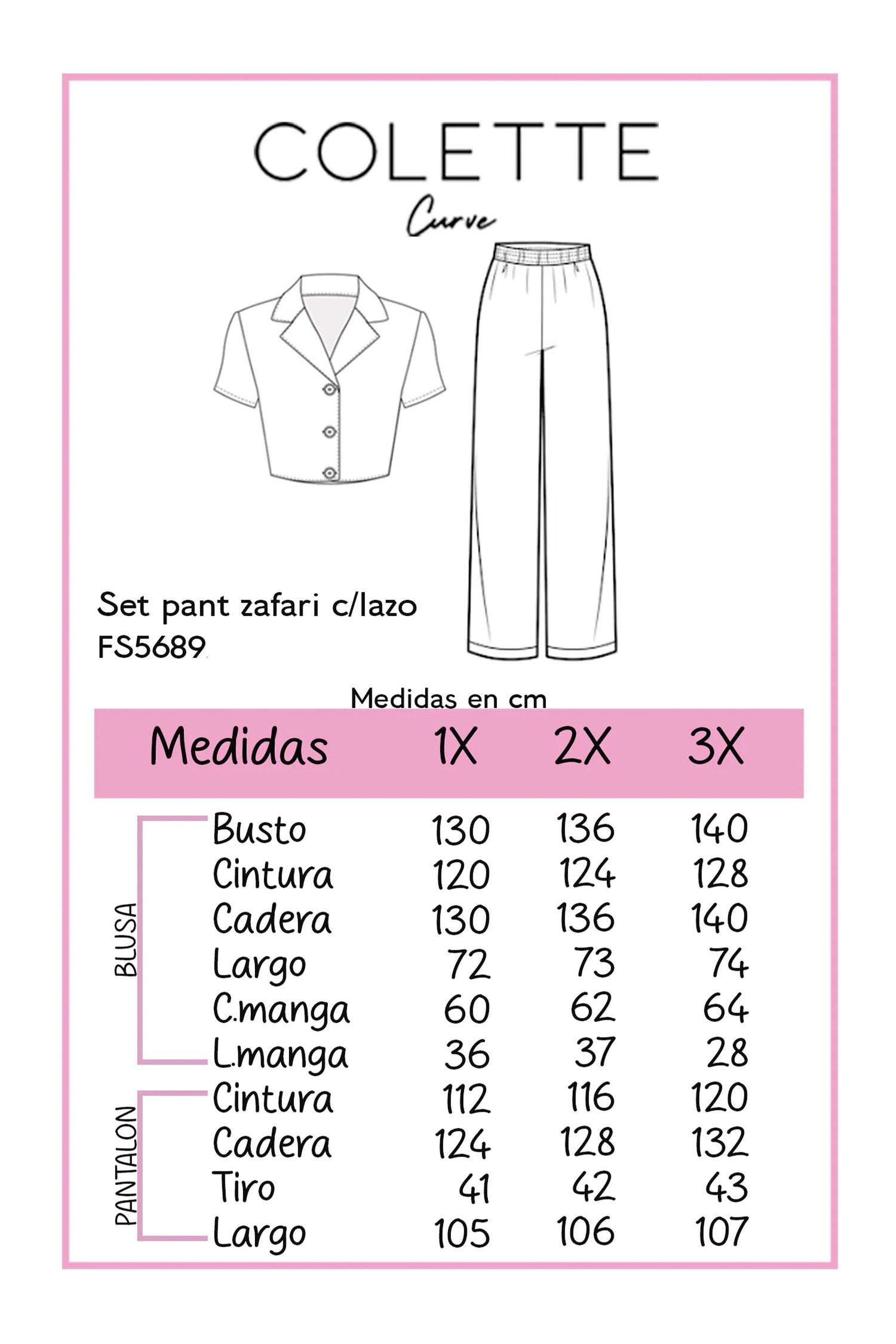 SET PANTALON ZAFARI C/LAZO ROSA