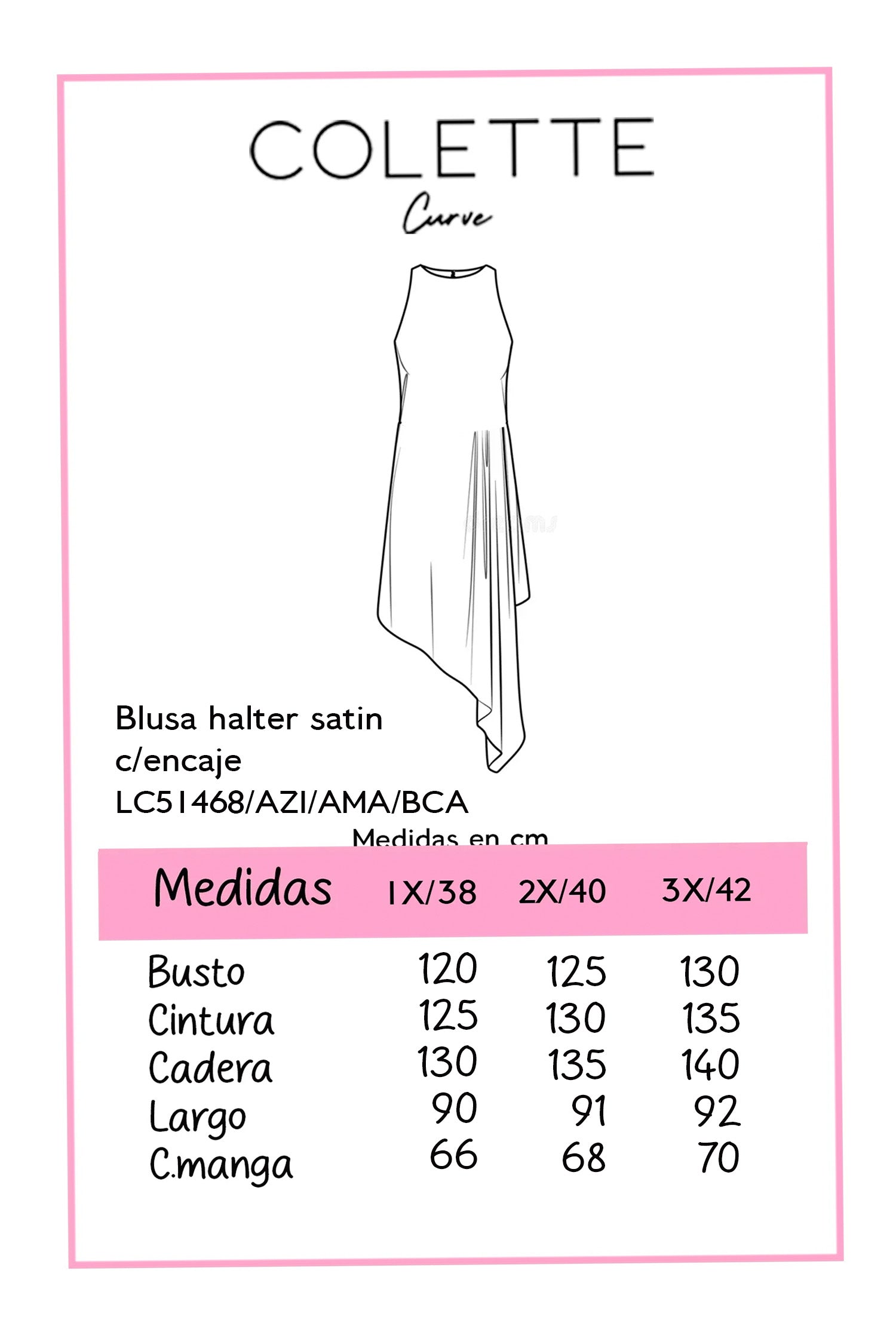 blusa Curvy Halter Satín Polka Dots Blanco Encaje