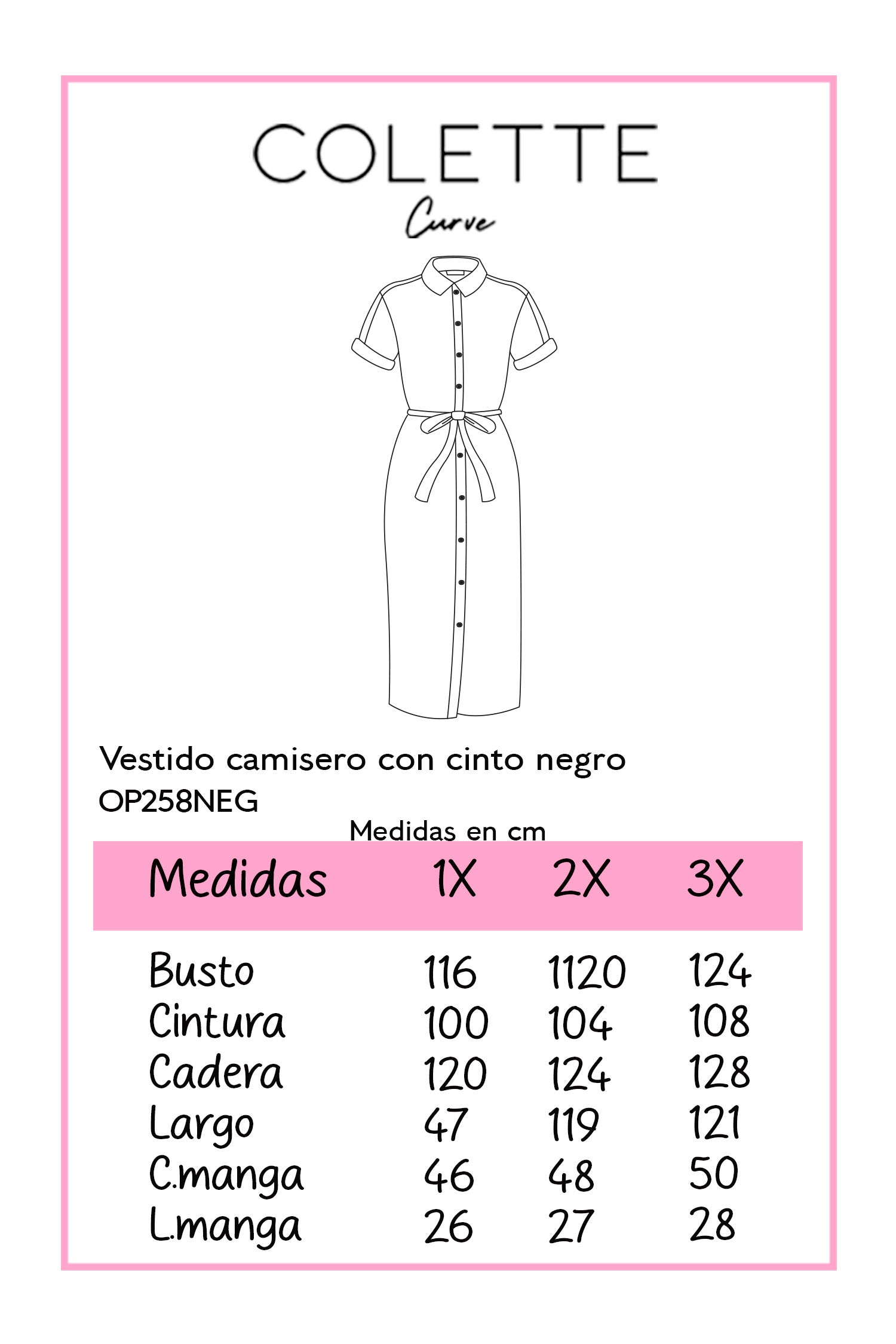 Vestido camisero c/cinto neg