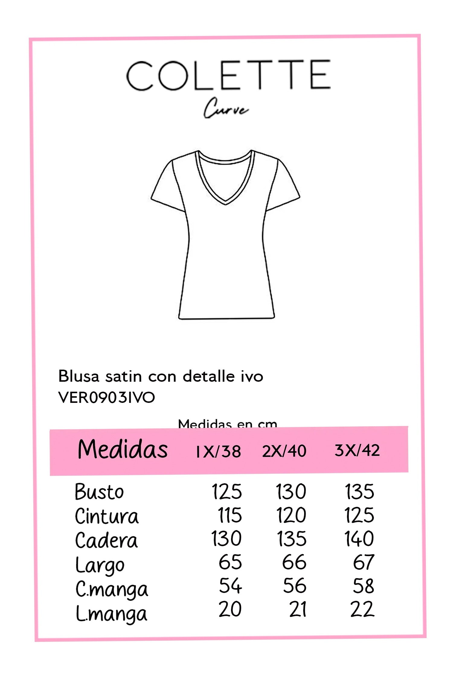 Blusa Curvy Satín Marfil Hebilla Dorada con Lazo Lateral