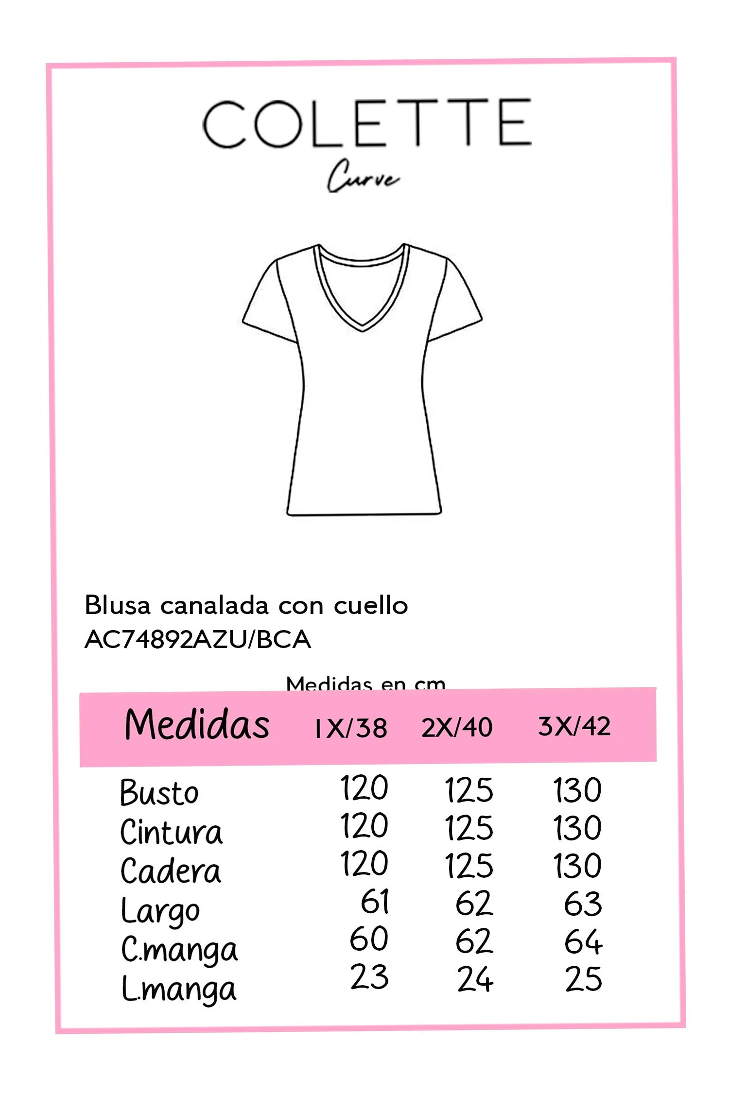 Blusa Curvy Acanalada Azul Marino con Cuello Camisero