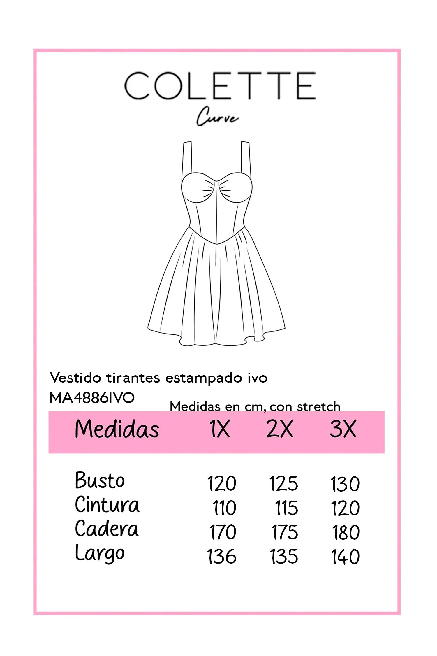 Vestido Midi Curvy Tirantes Floral Toile Cintura Imperio Ivory