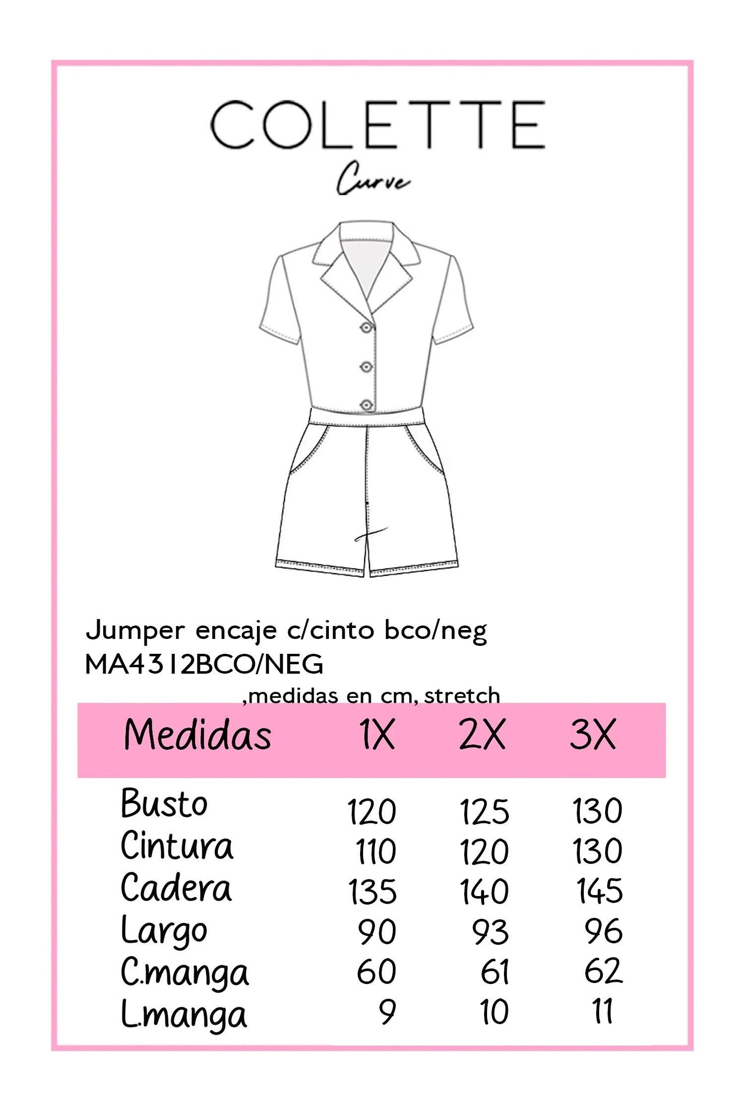 Jumper encaje c/cinto bco