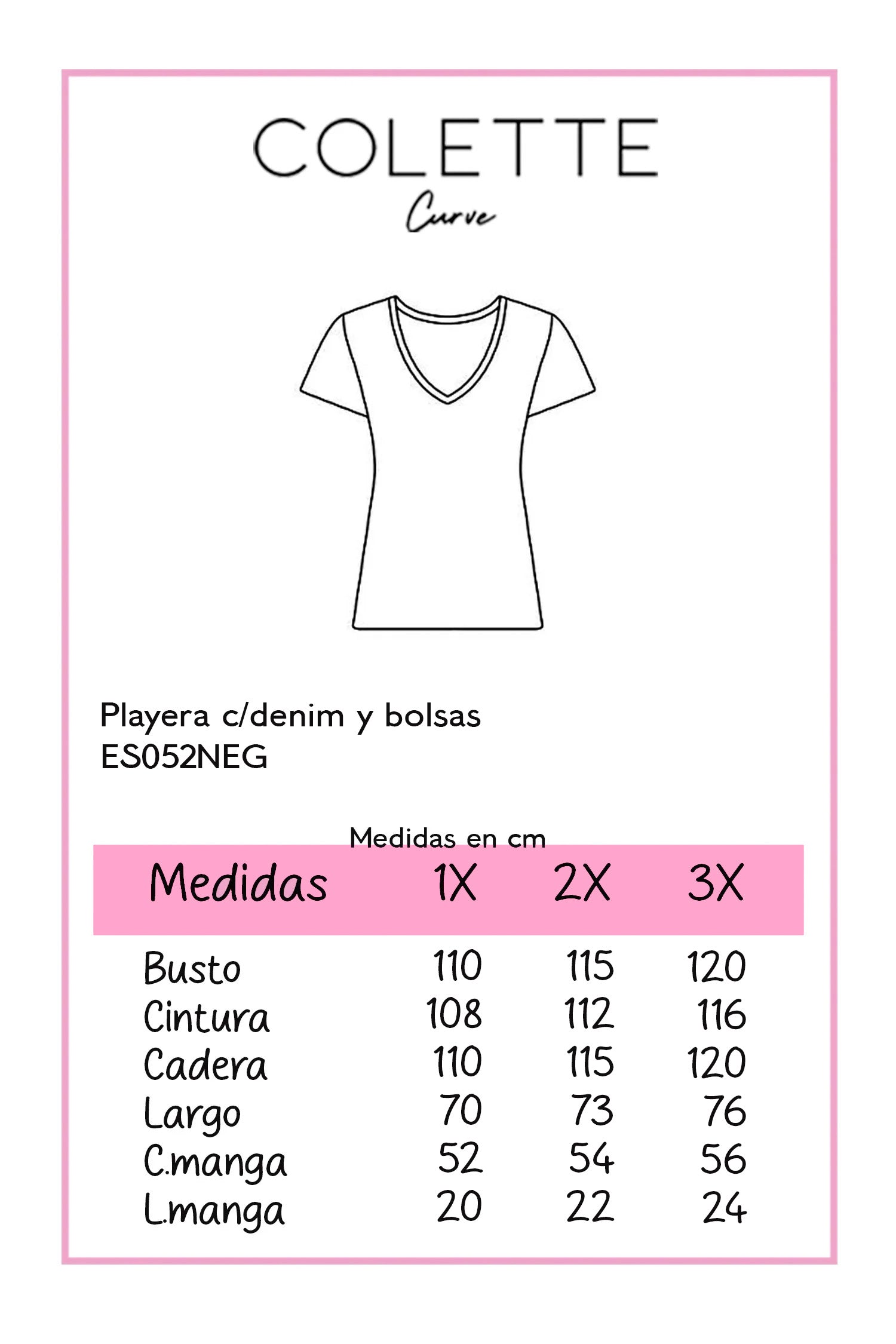 Playera c/denim y bolsa