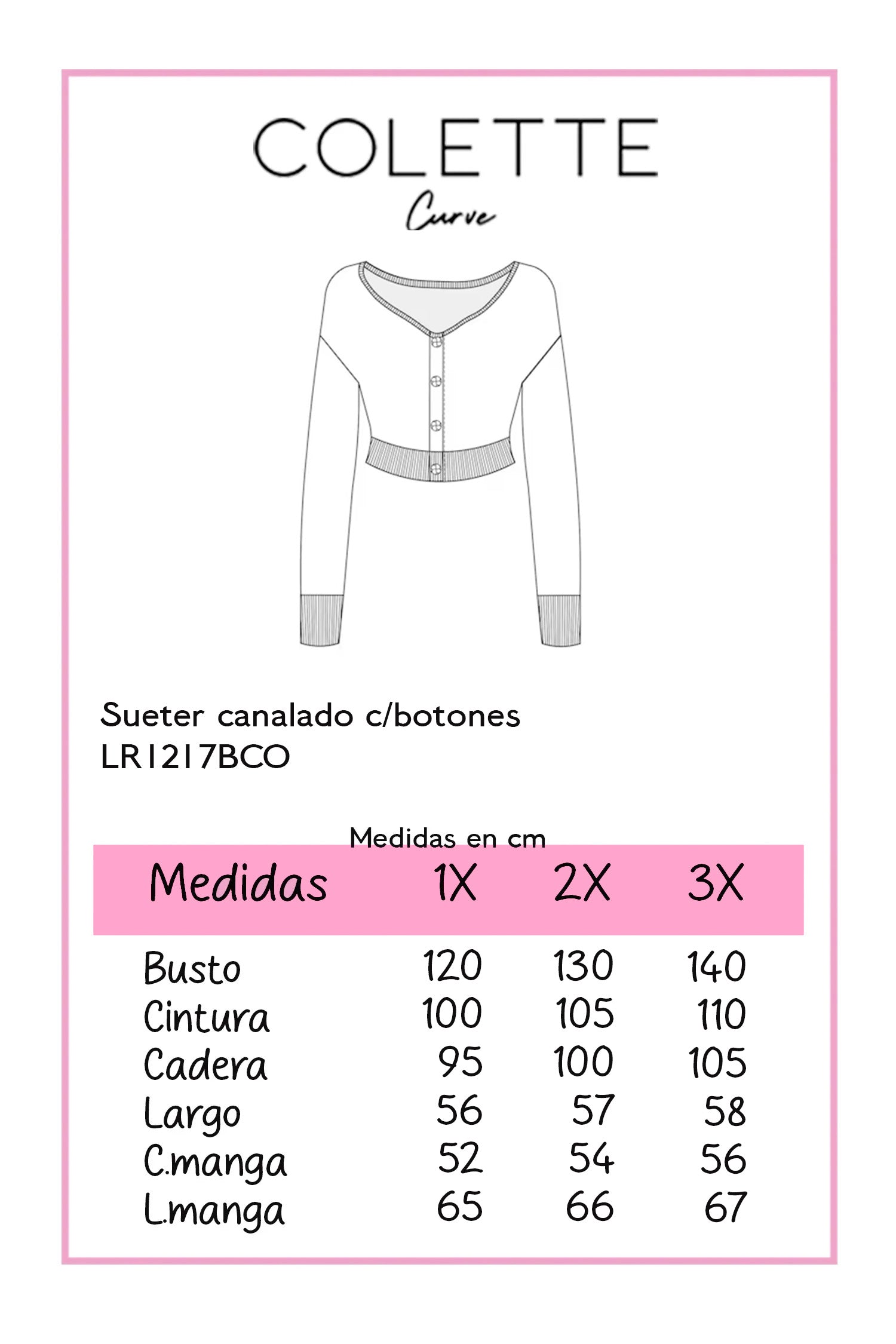 Sueter acanalado c/botones bco