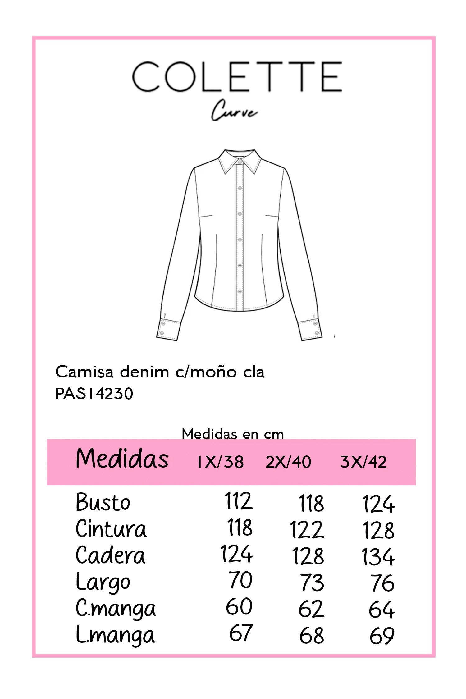 Camisa denim c/moño cla