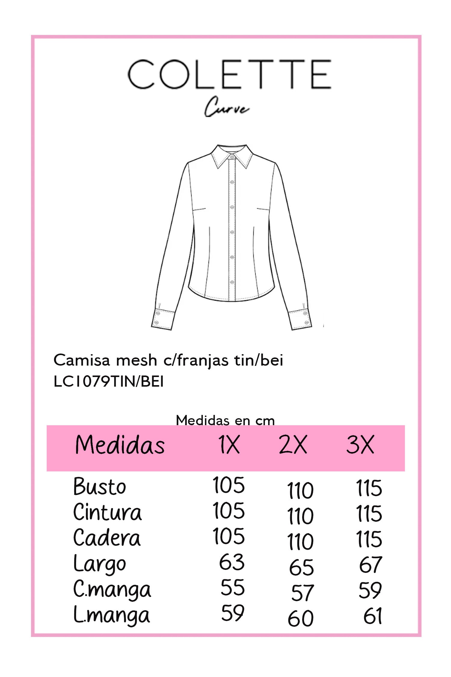Camisa mesh con franjas beige