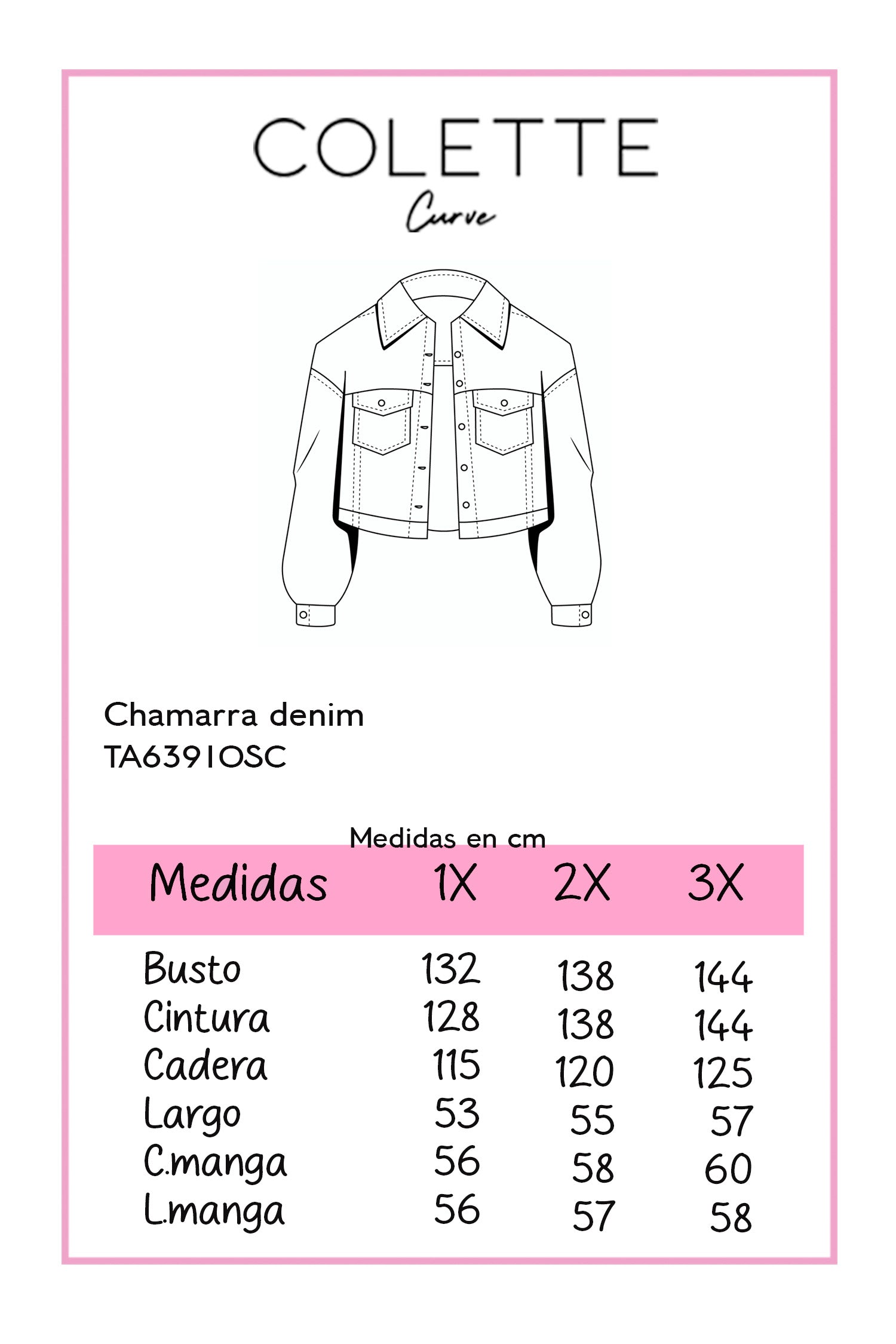 Chamarra Curvy Denim Oscura Clásica Atemporal Versátil