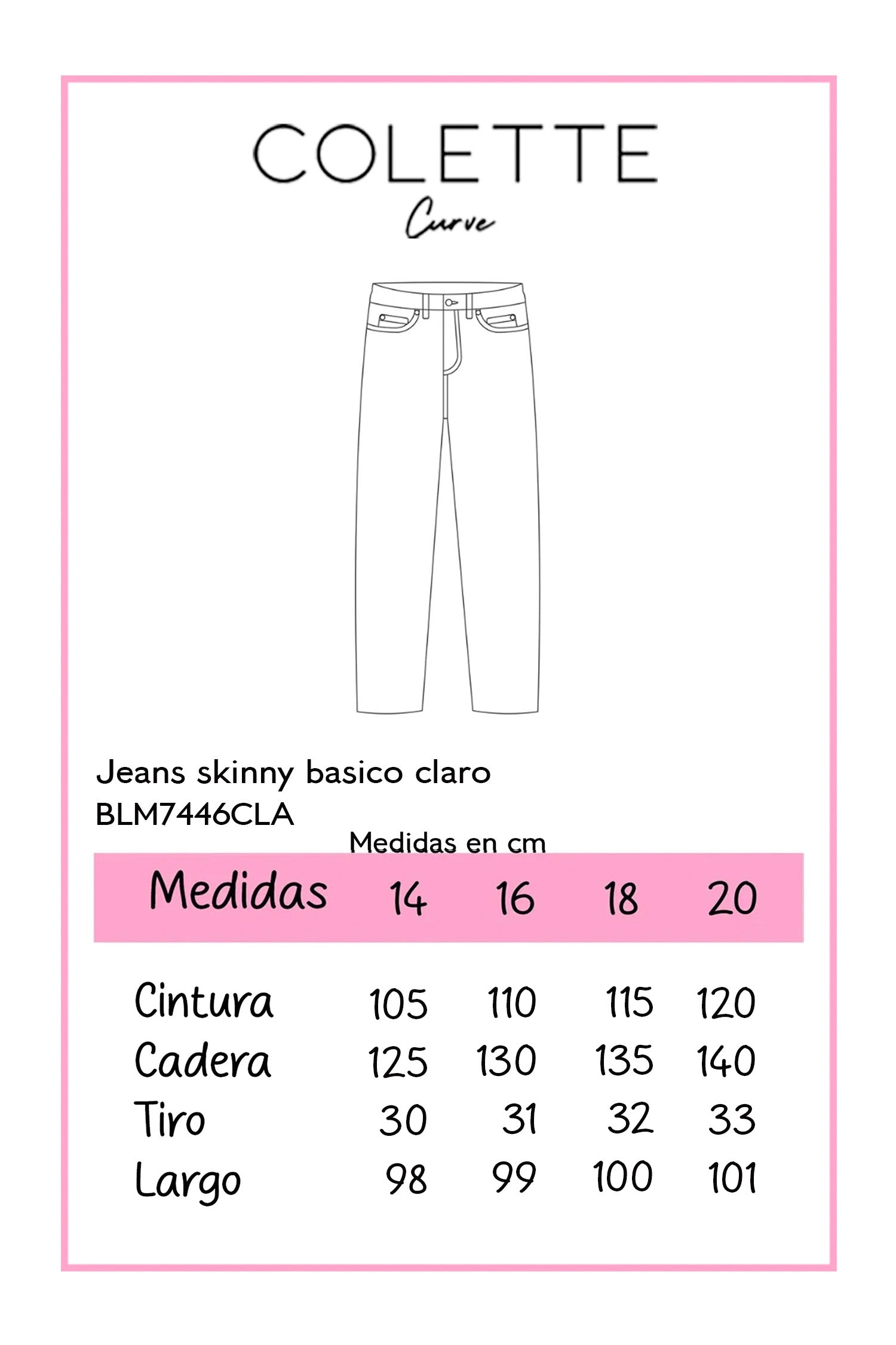 Jeans skinny basico claro