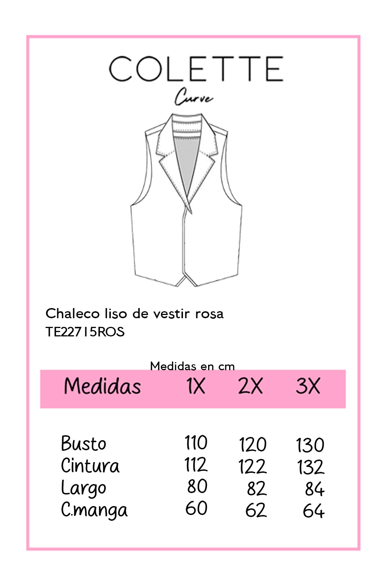 Chaleco liso de vestir rosa